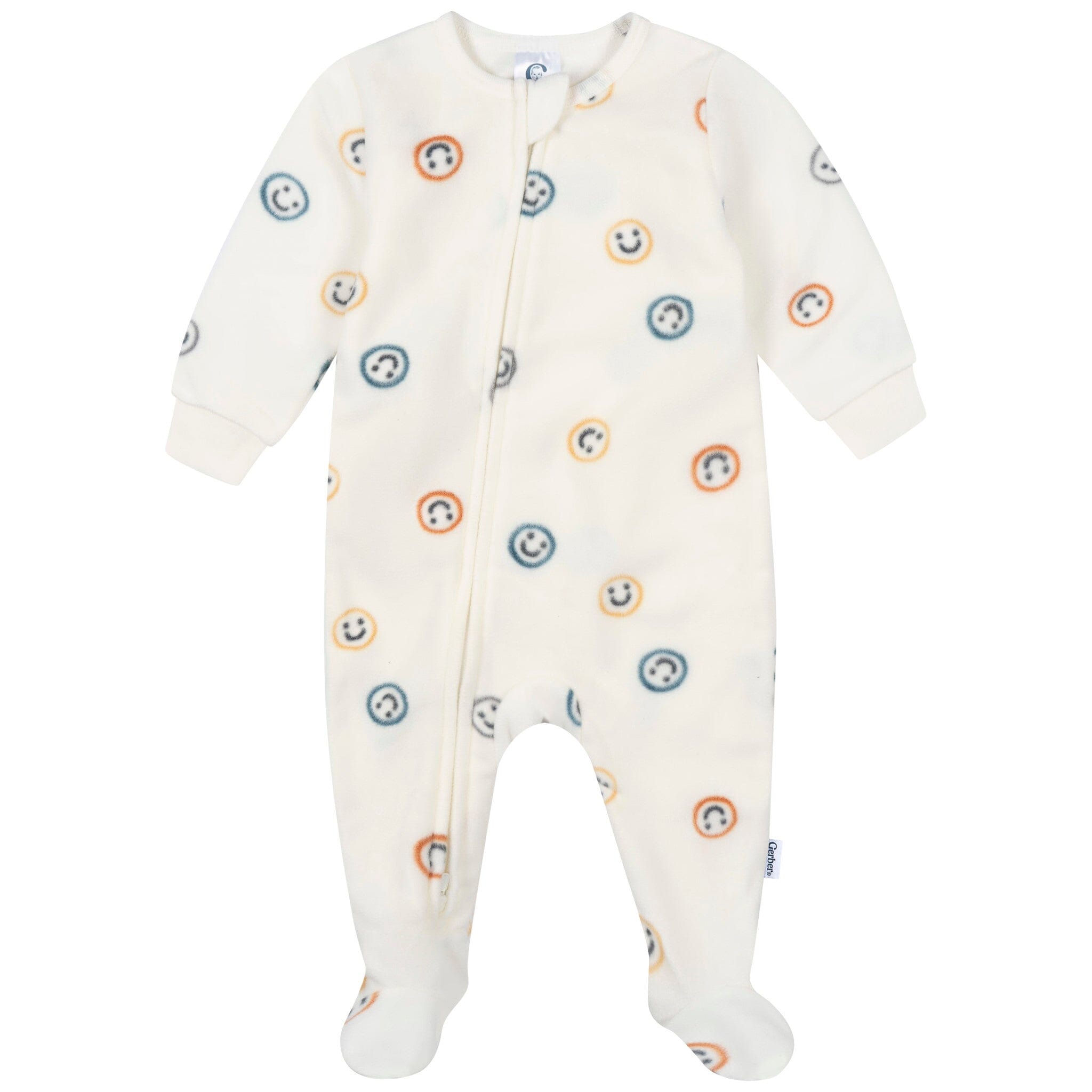 2-Pack Baby & Toddler Boys Smiley Faces Footed Fleece Pajamas - Image 2