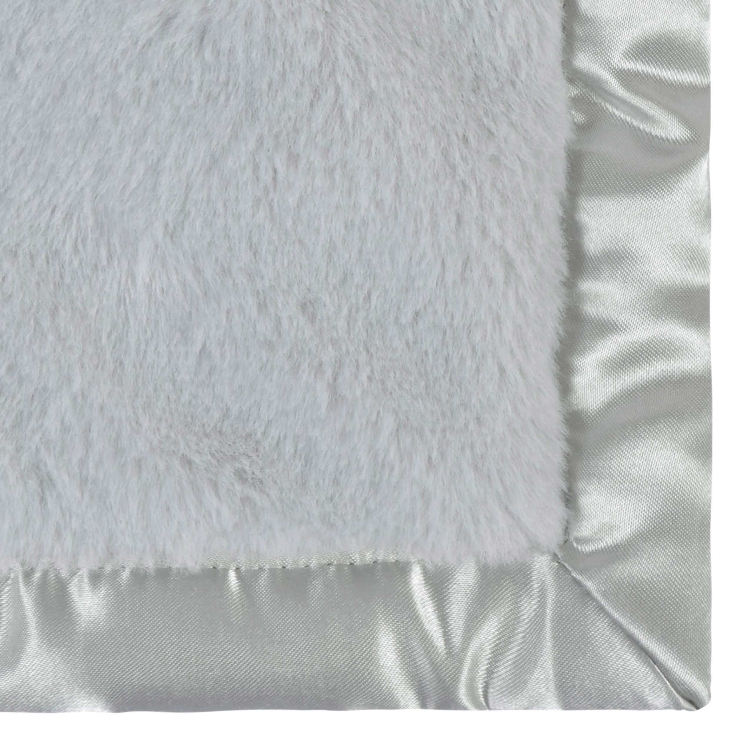 Baby Neutral Light Gray Plush Blanket - Image 2