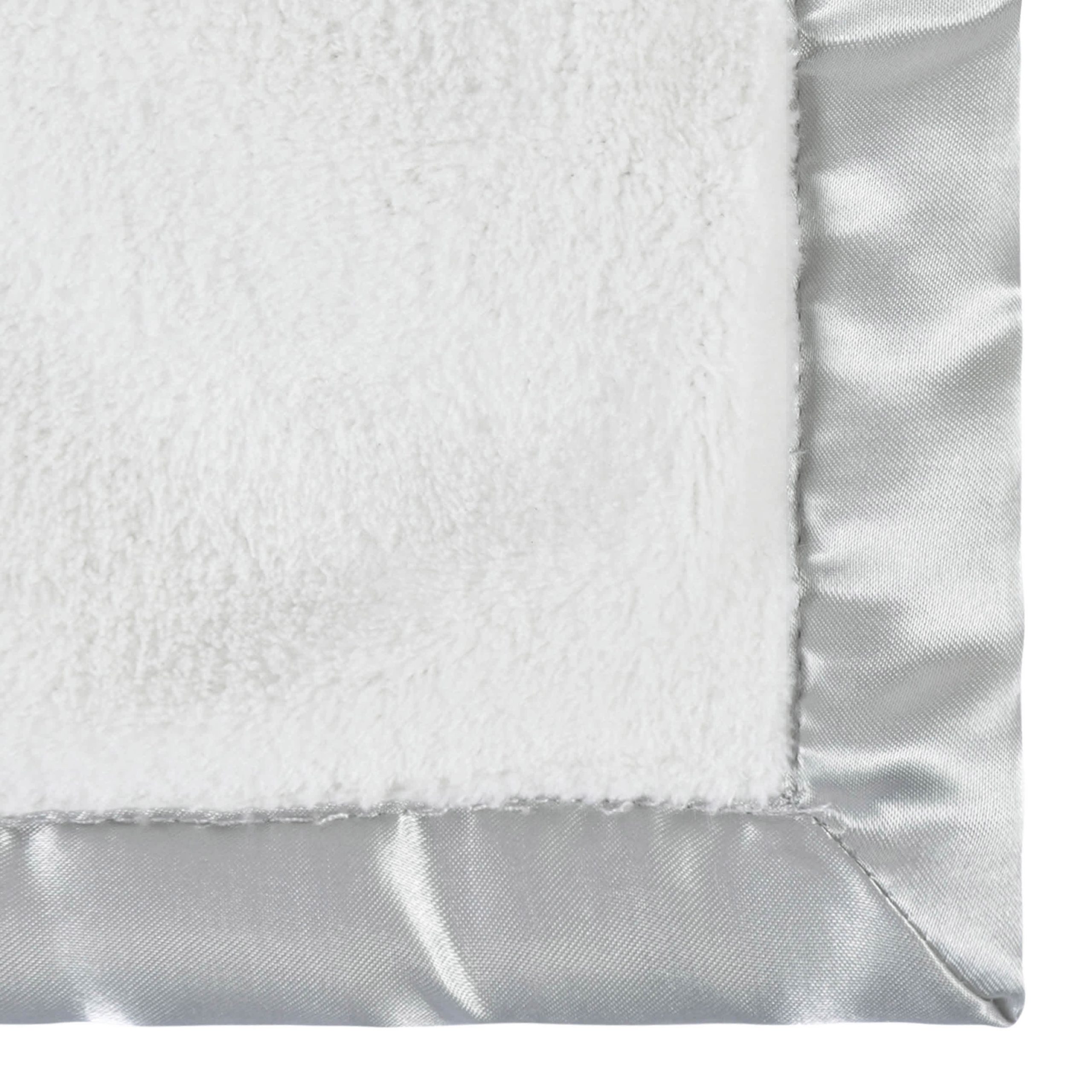 Baby Neutral Light Gray Plush Blanket - Image 3
