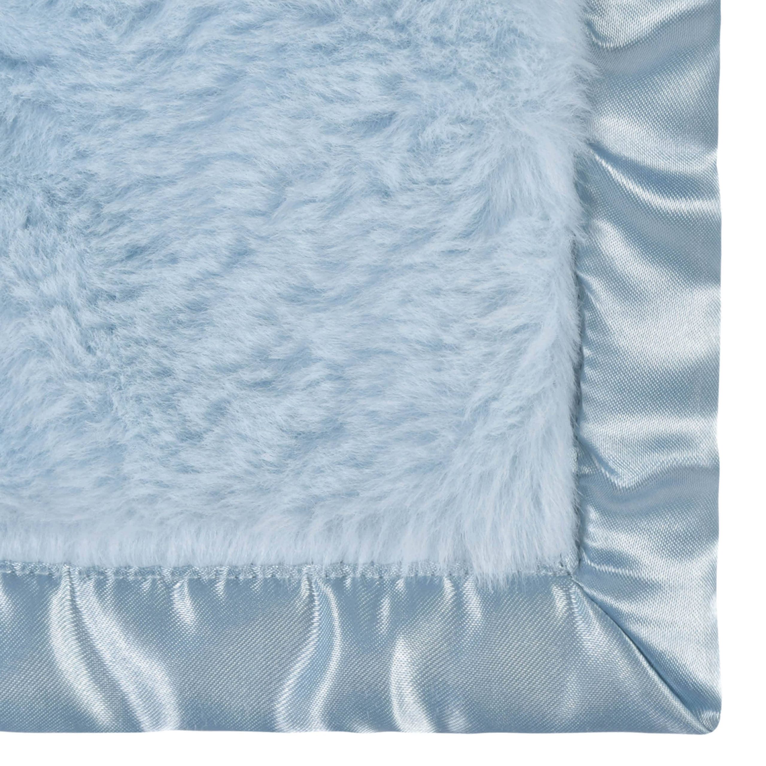 Embroidered Boys Light Blue Plush Blanket - Image 5
