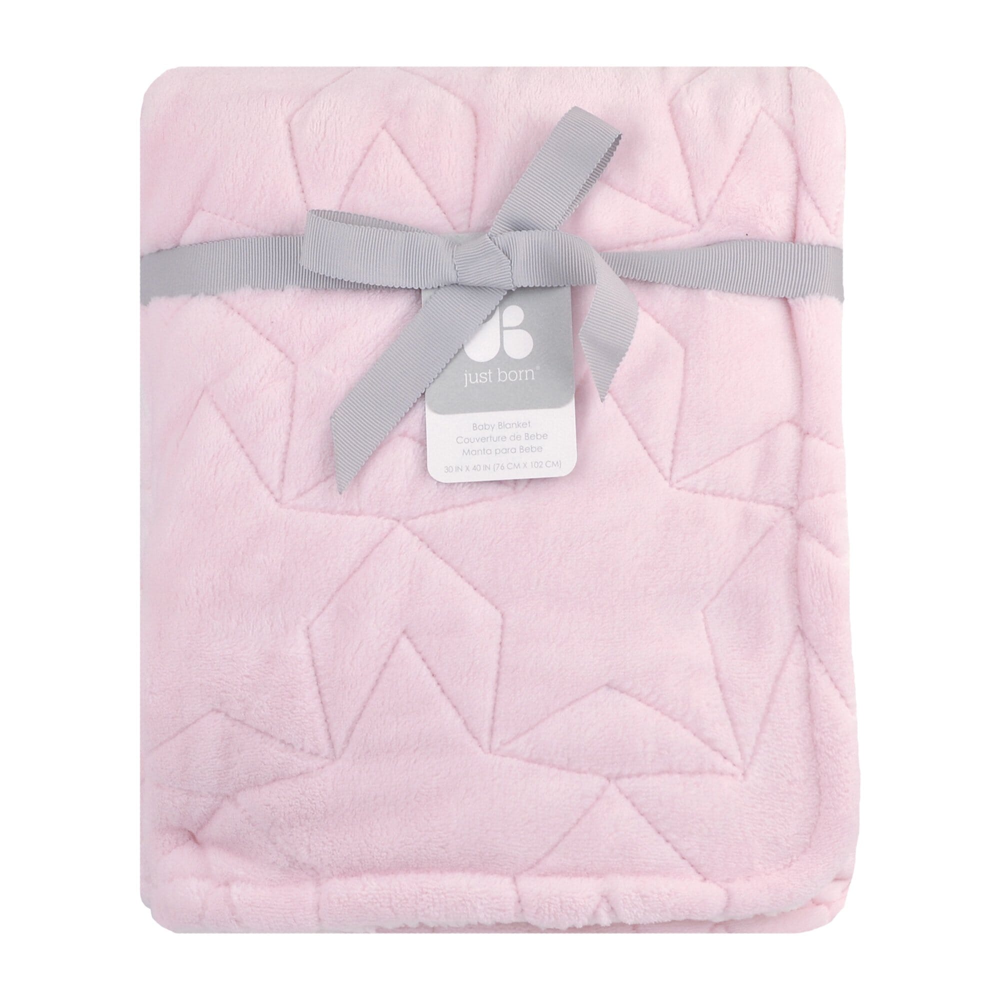 Embroidered Star Luxury Blanket in Pink - Image 3