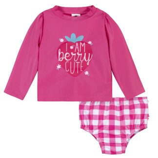 2-Piece Baby & Toddler Girls UPF 50+ Summer Blossom Rash Guard & Swim Bottoms Set