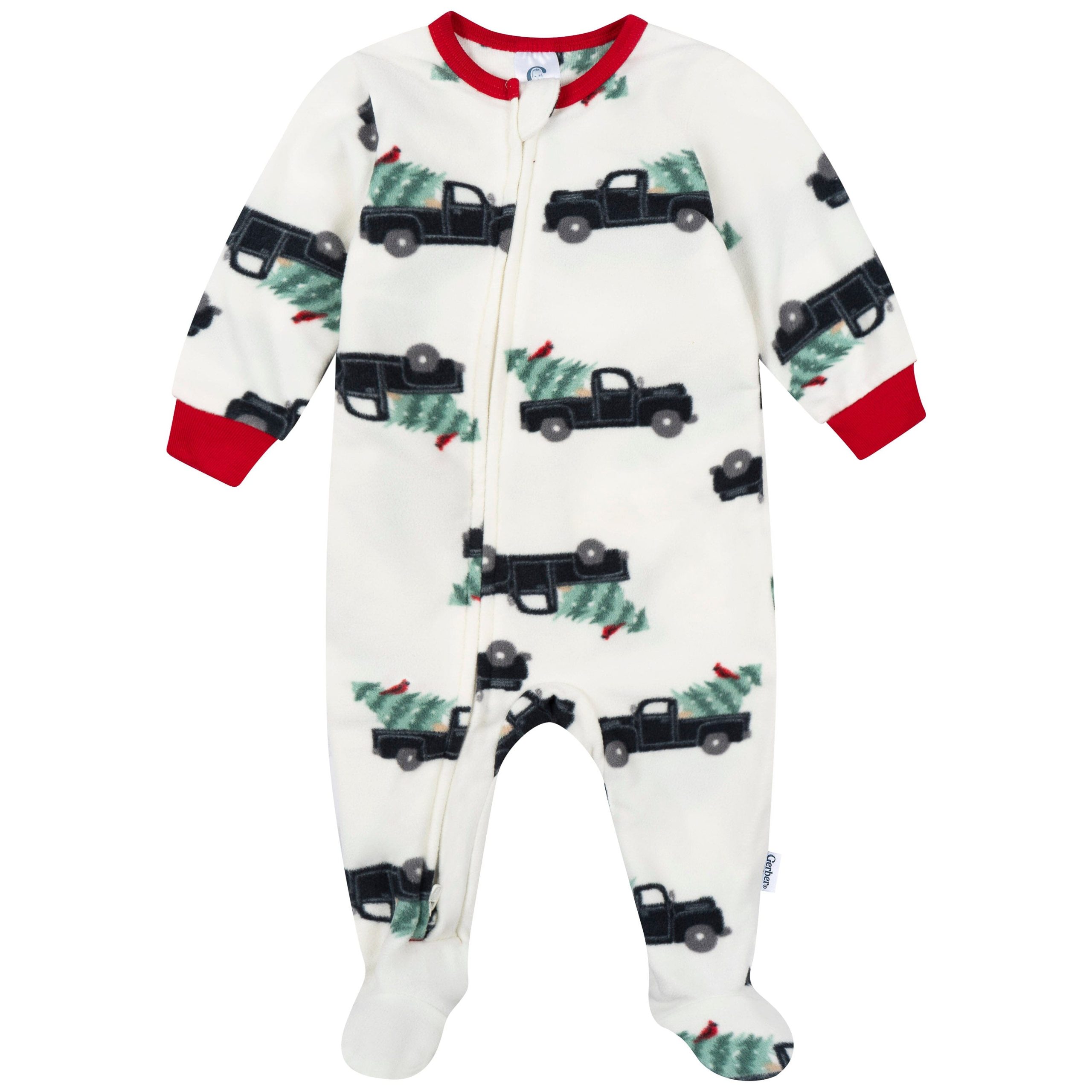 Baby & Toddler Neutral Trucks Footed Fleece Pajamas