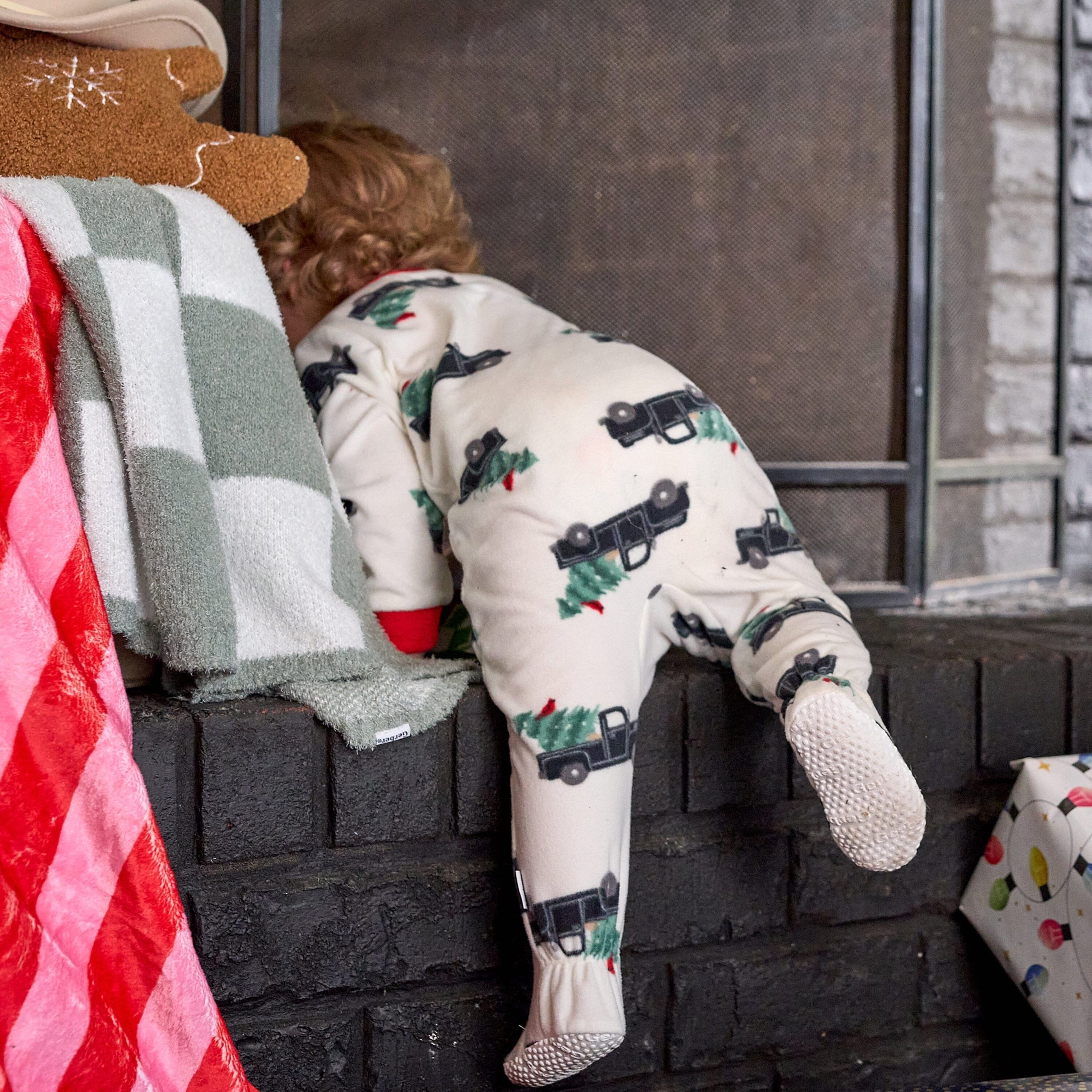 Baby & Toddler Neutral Trucks Footed Fleece Pajamas - Image 5