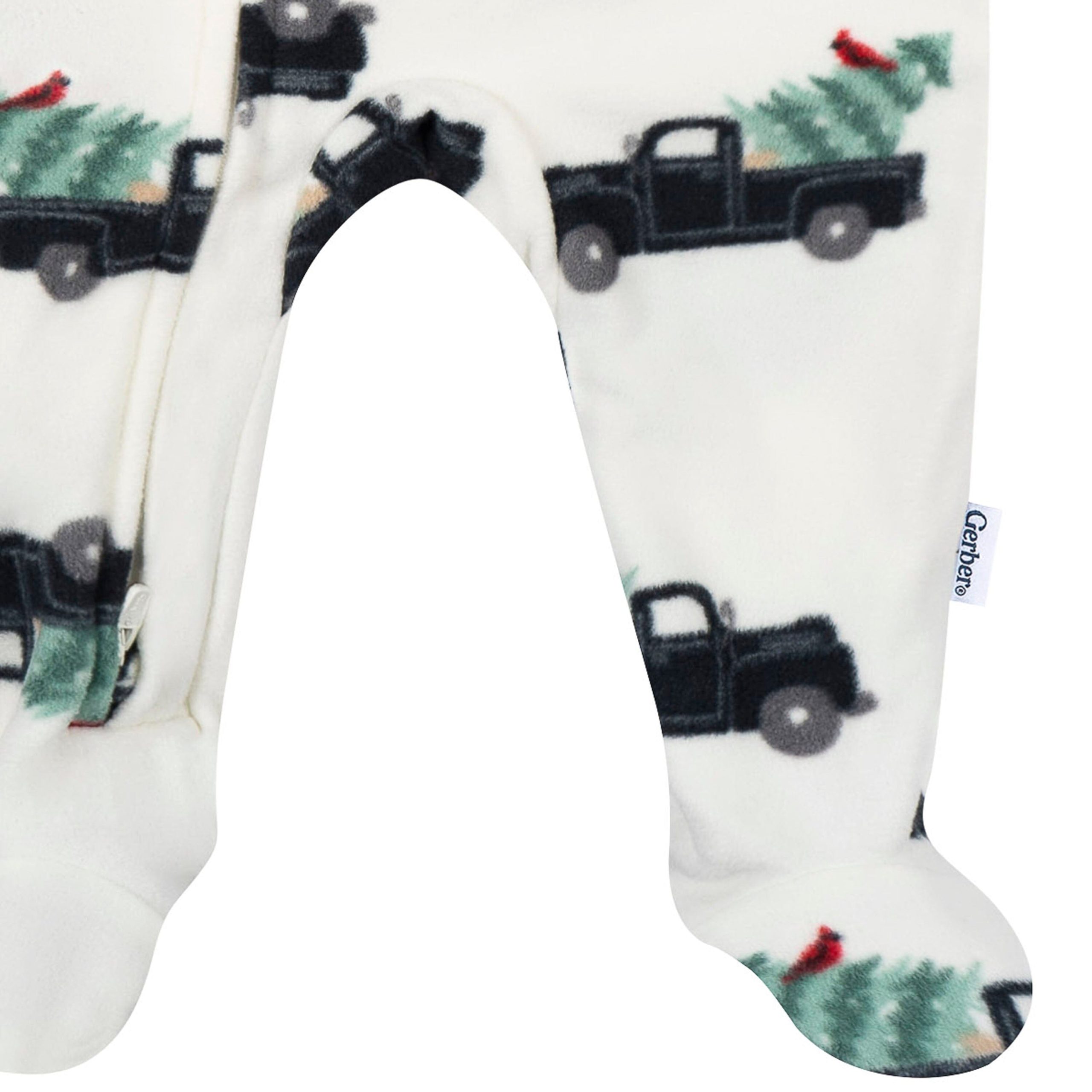 Baby & Toddler Neutral Trucks Footed Fleece Pajamas - Image 8