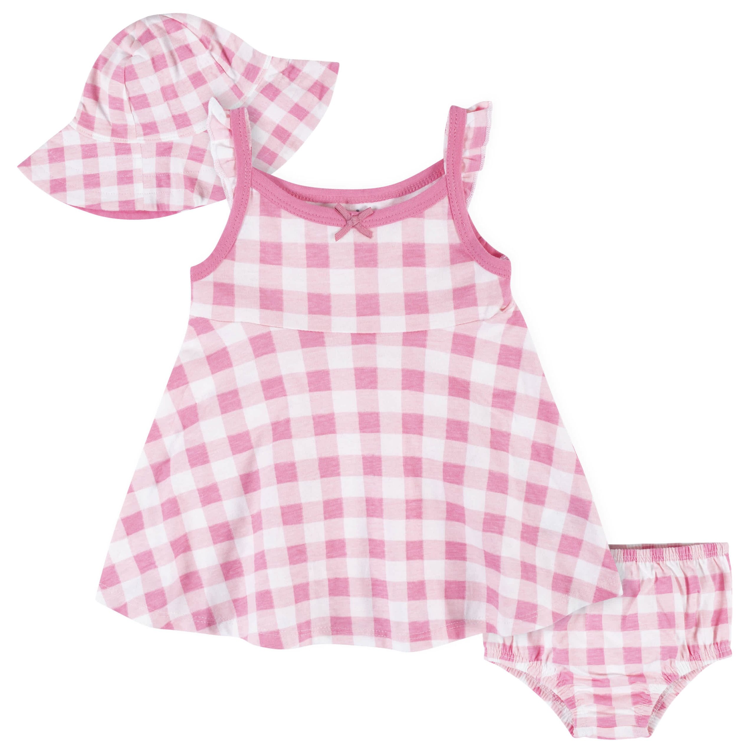 3-Piece Baby & Toddler Girls Summer Blossom Dress, Diaper Cover & Sun Hat Set