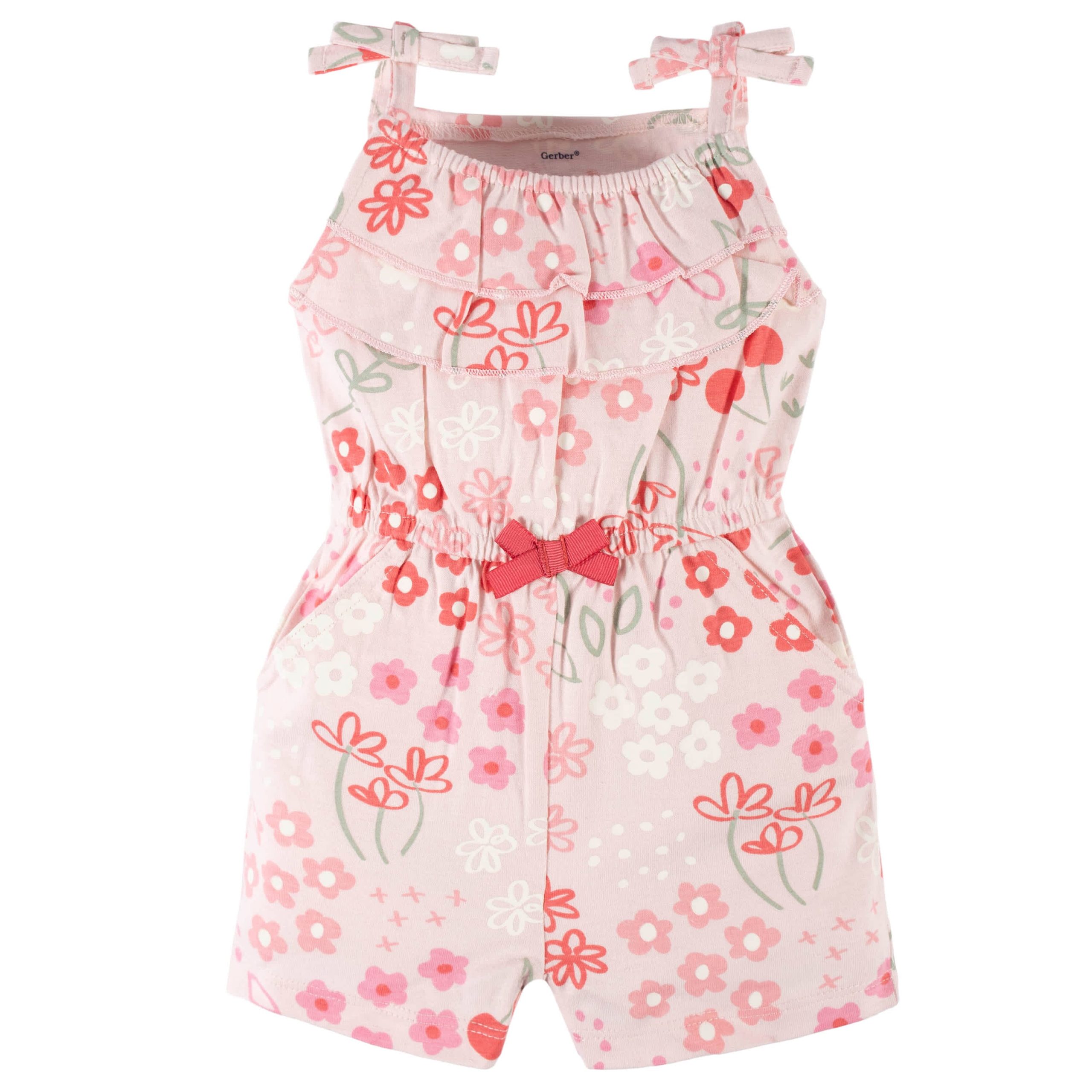 2-Pack Baby & Toddler Girls Cherry Kisses Tank Rompers - Image 4