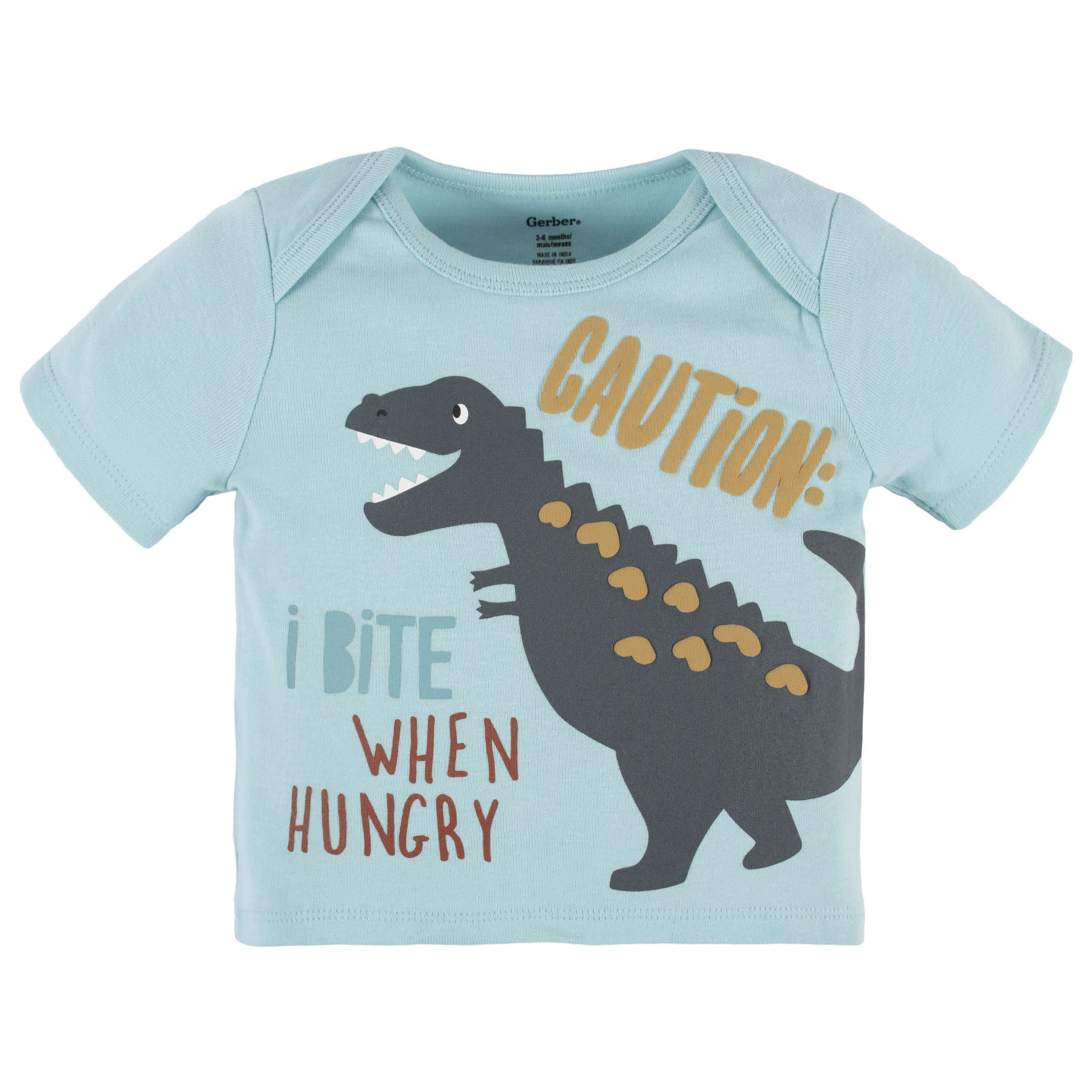 4-Piece Baby Boys Dino Blues Onesies® Bodysuit, Tee, Shorts & Pant Set - Image 2
