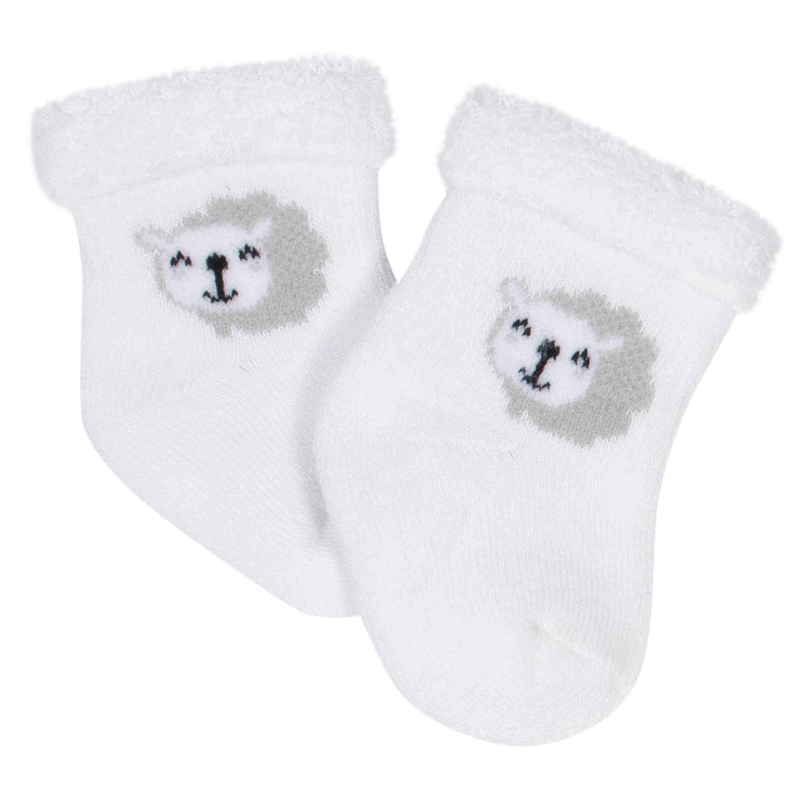 6-Pack Baby Neutral Lamb Wiggle-Proof® Terry Bootie Socks - Image 2