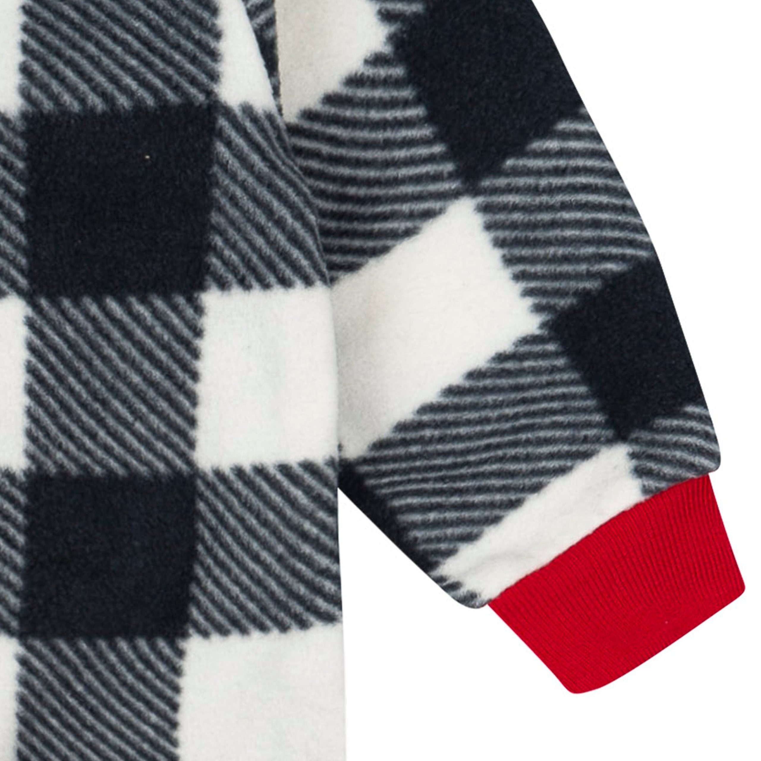Baby & Toddler Neutral Gingham Footed Fleece Pajamas - Image 5