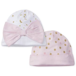 2-Pack Baby Girls Castle Caps