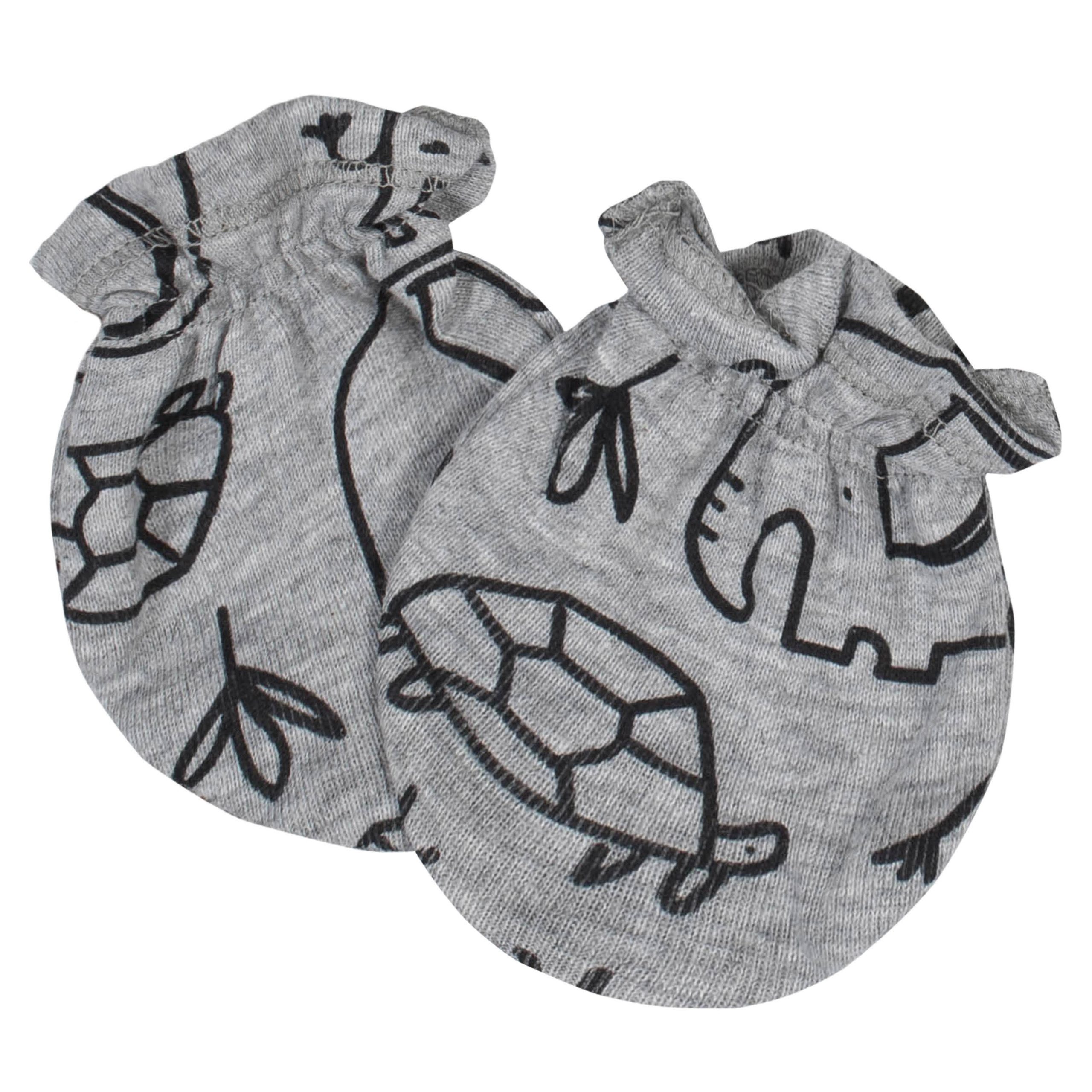 8-Piece Baby Boys Jungle Caps & Mittens Set - Image 6