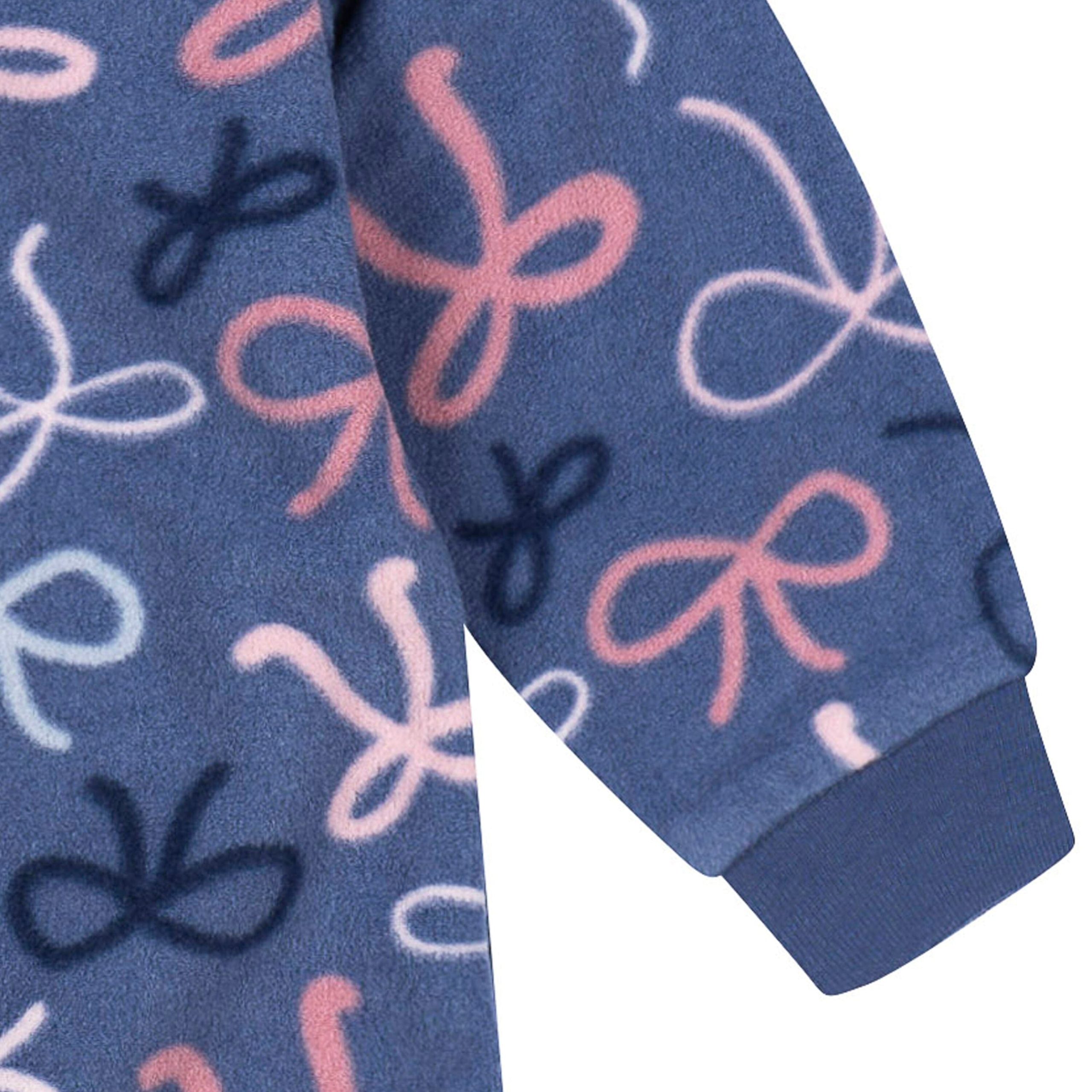 Baby & Toddler Girls Bows Footed Fleece Pajamas - Image 3