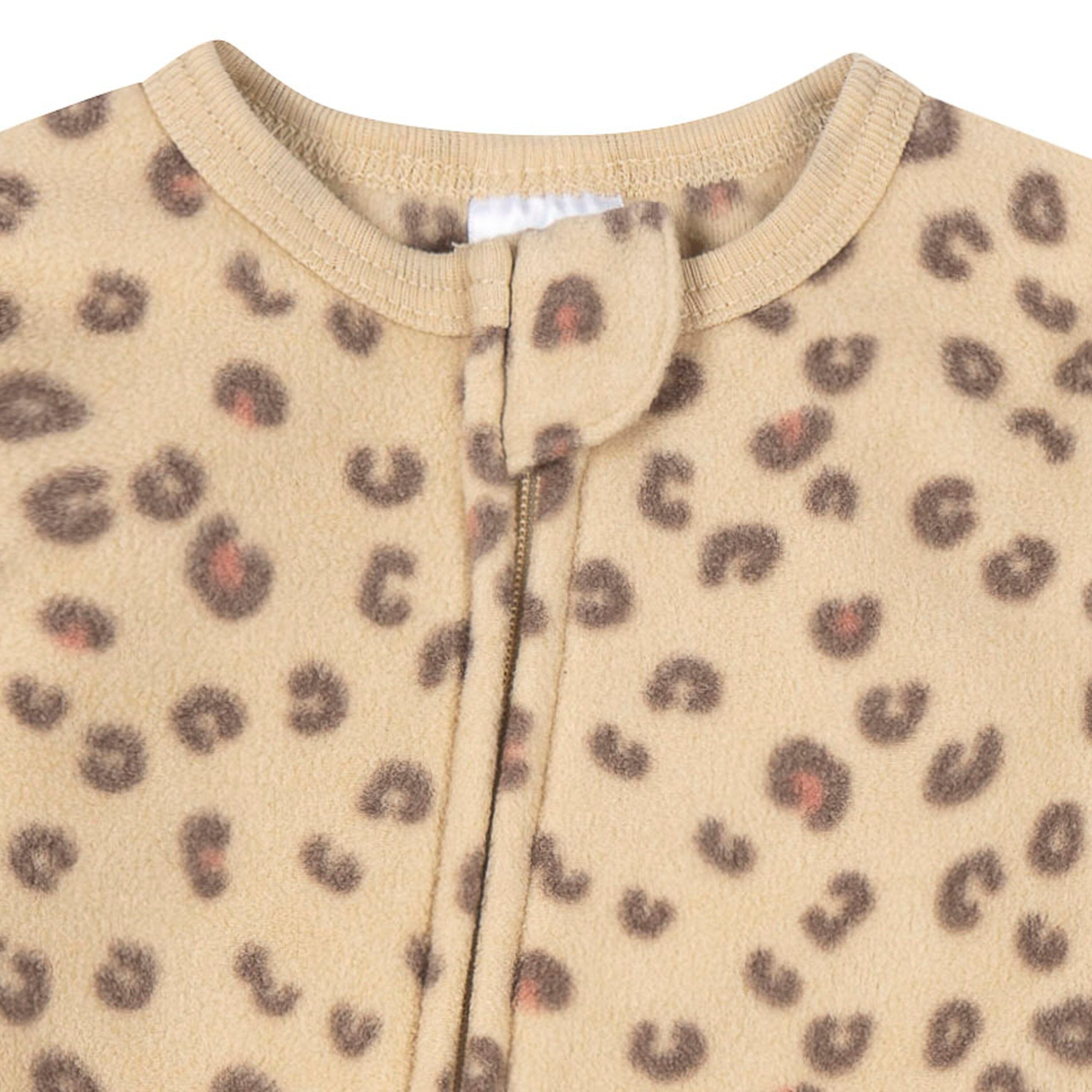 Baby & Toddler Girls Leopard Footed Fleece Pajamas - Image 6