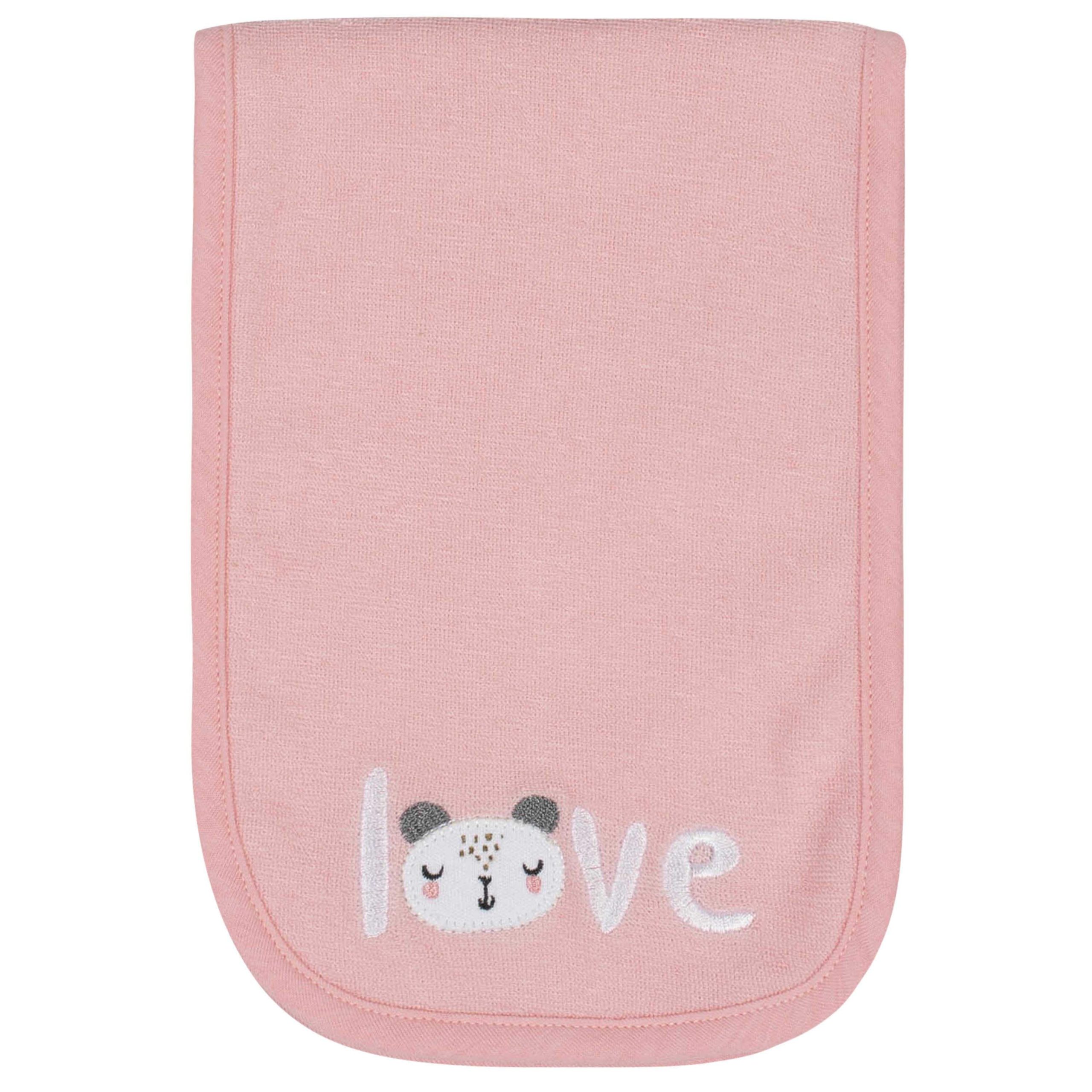 6-Piece Baby Girls Bear Terry Bibs & Burp Cloths Set - Image 5