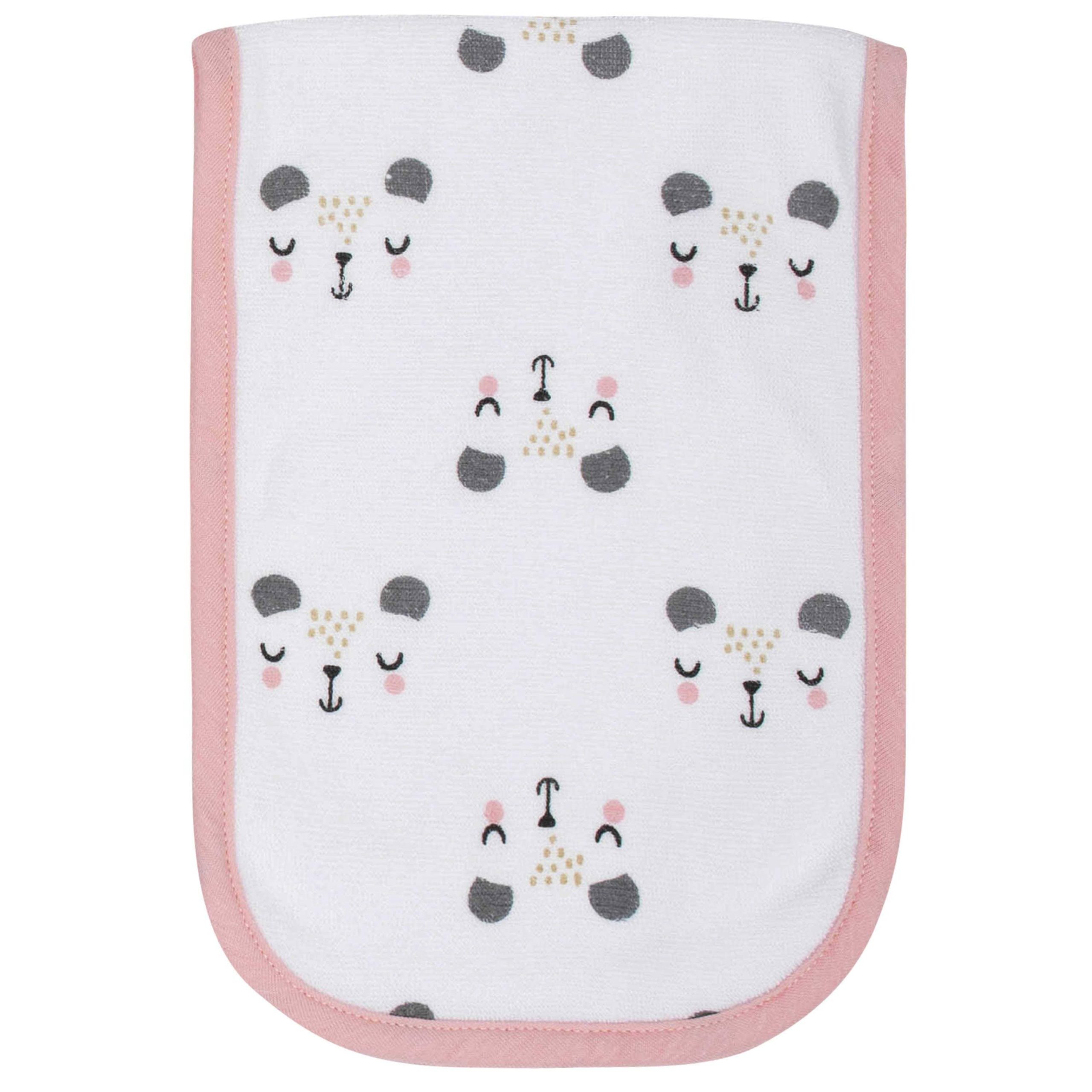 6-Piece Baby Girls Bear Terry Bibs & Burp Cloths Set - Image 7