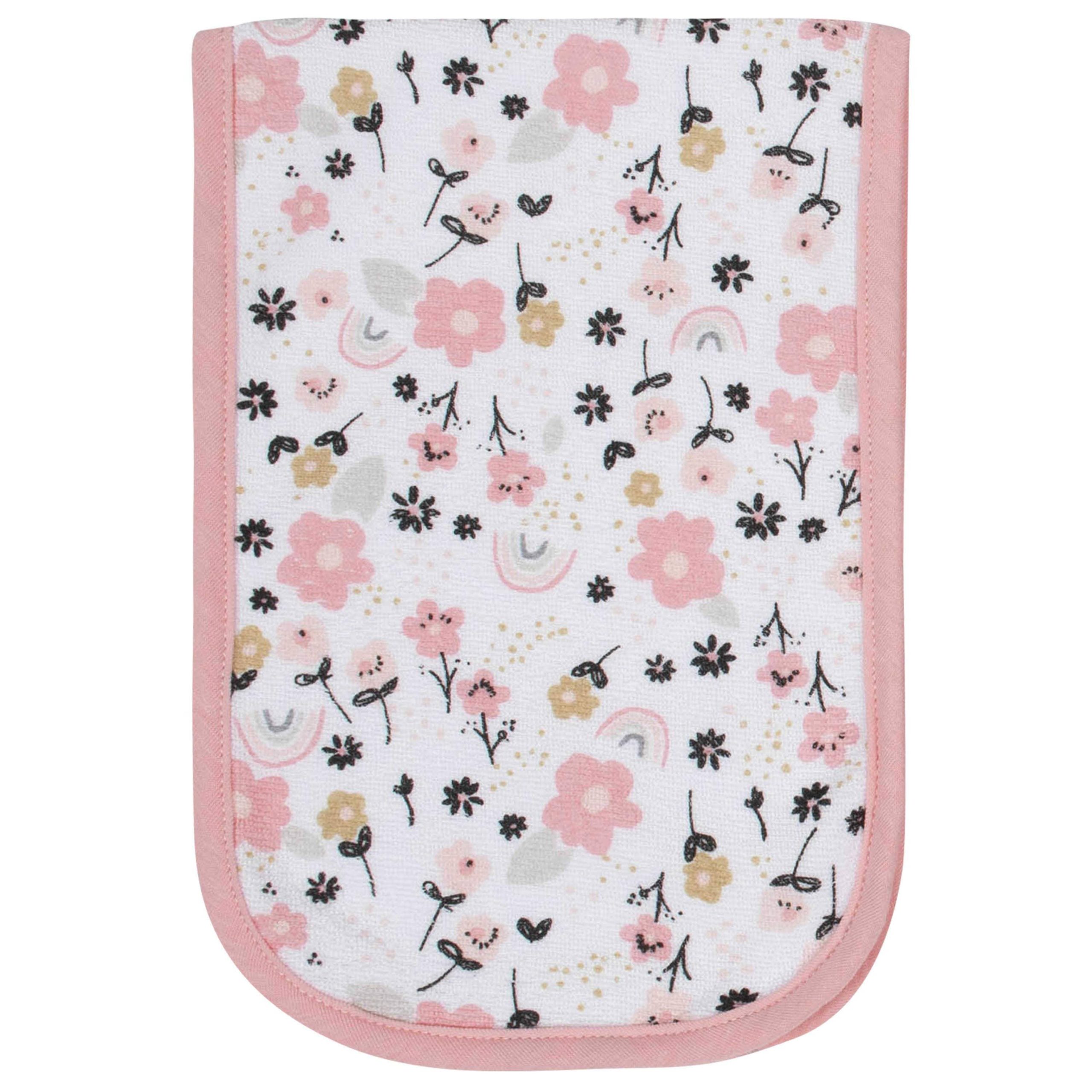 6-Piece Baby Girls Bear Terry Bibs & Burp Cloths Set - Image 8