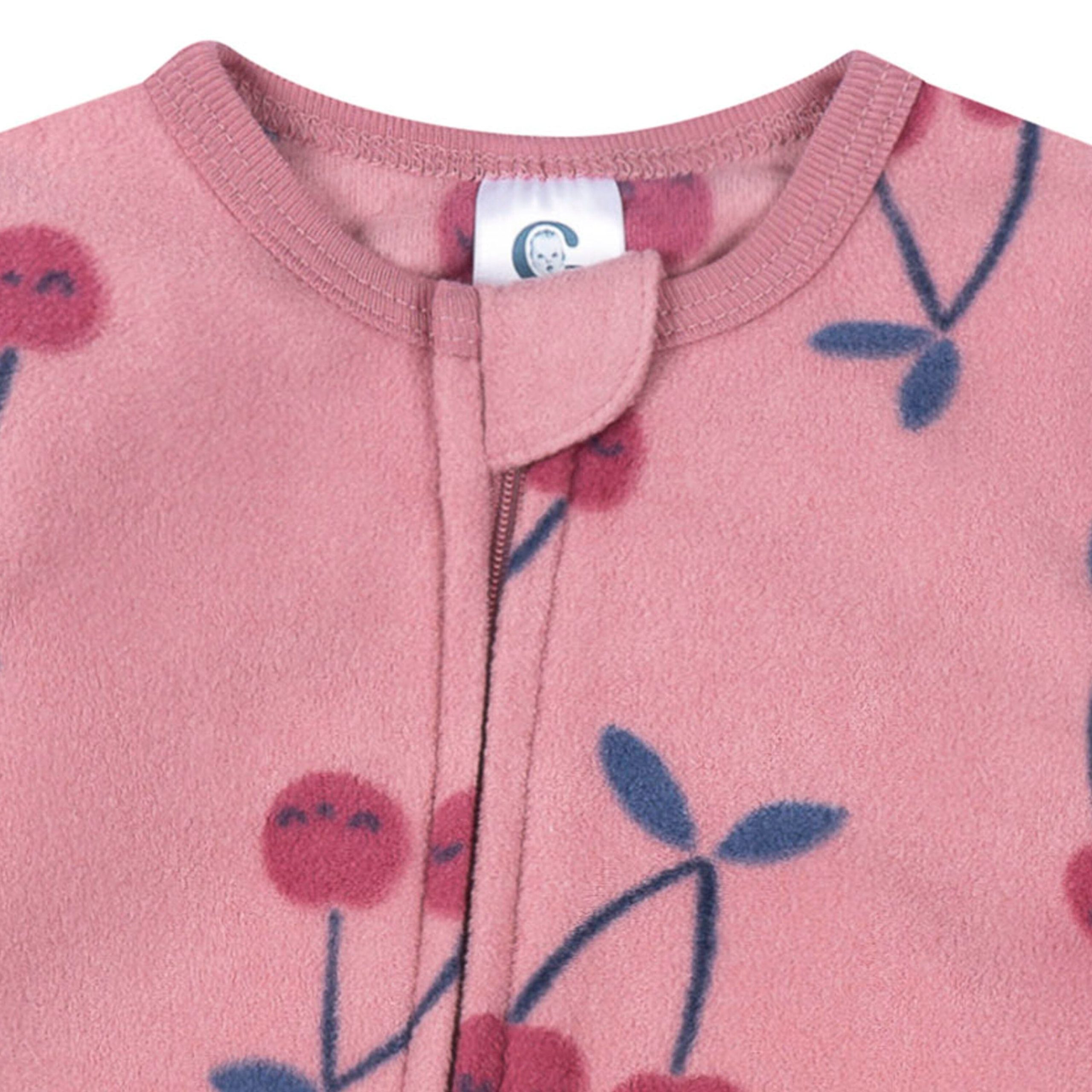 Baby & Toddler Girls Cherries Footed Fleece Pajamas - Image 2