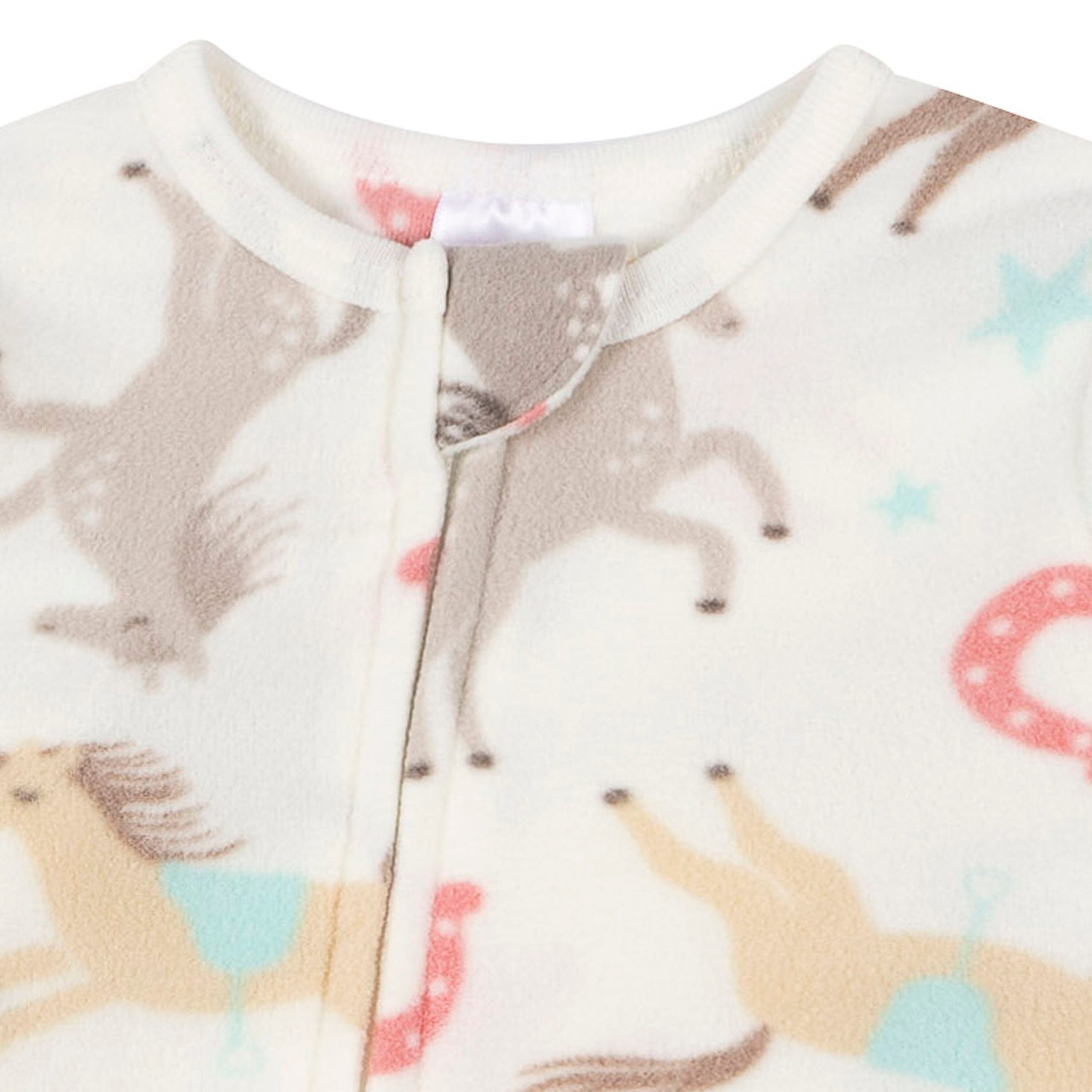 Baby & Toddler Girls Horses Footed Fleece Pajamas - Image 2