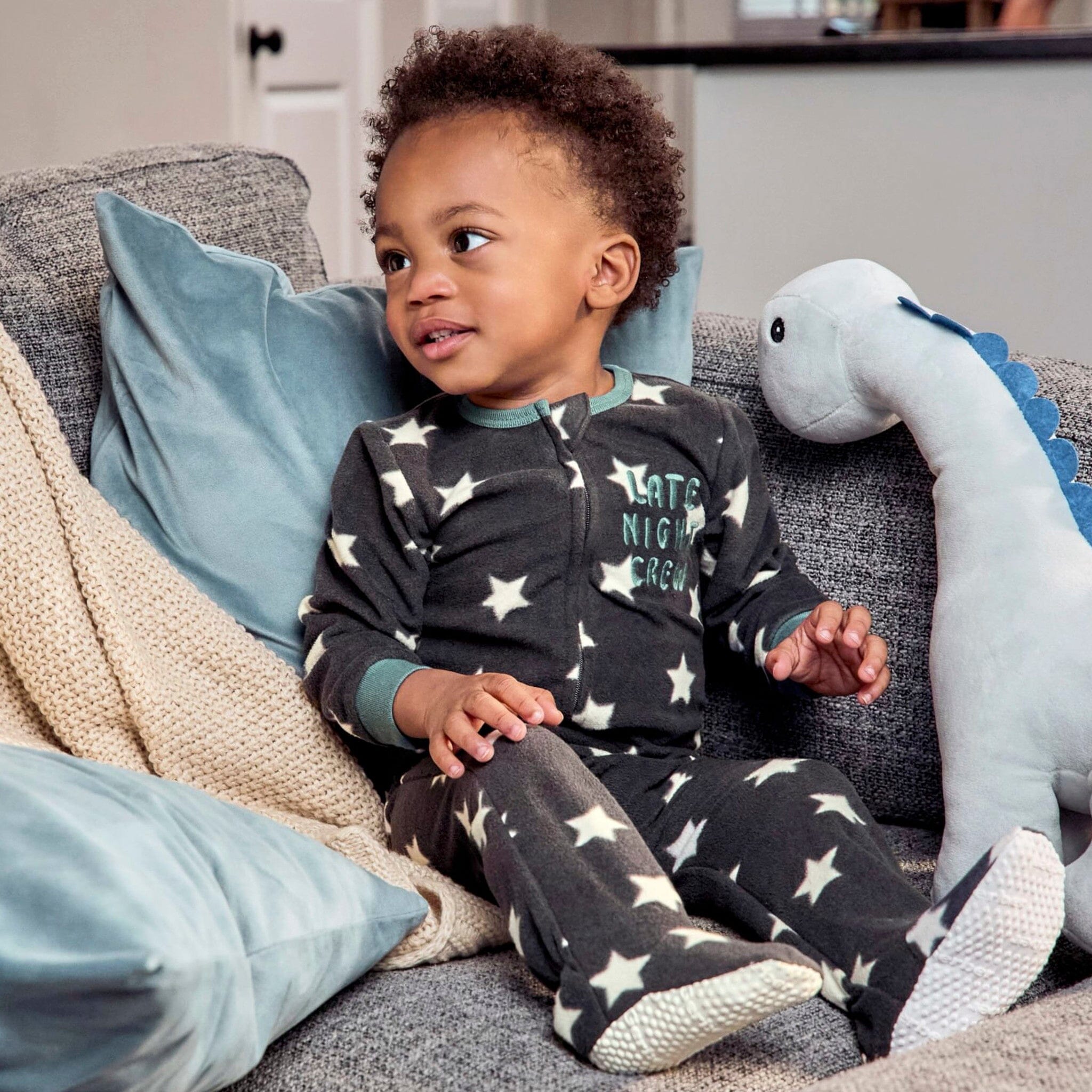 Baby & Toddler Boys Stars Footed Fleece Pajamas - Image 3