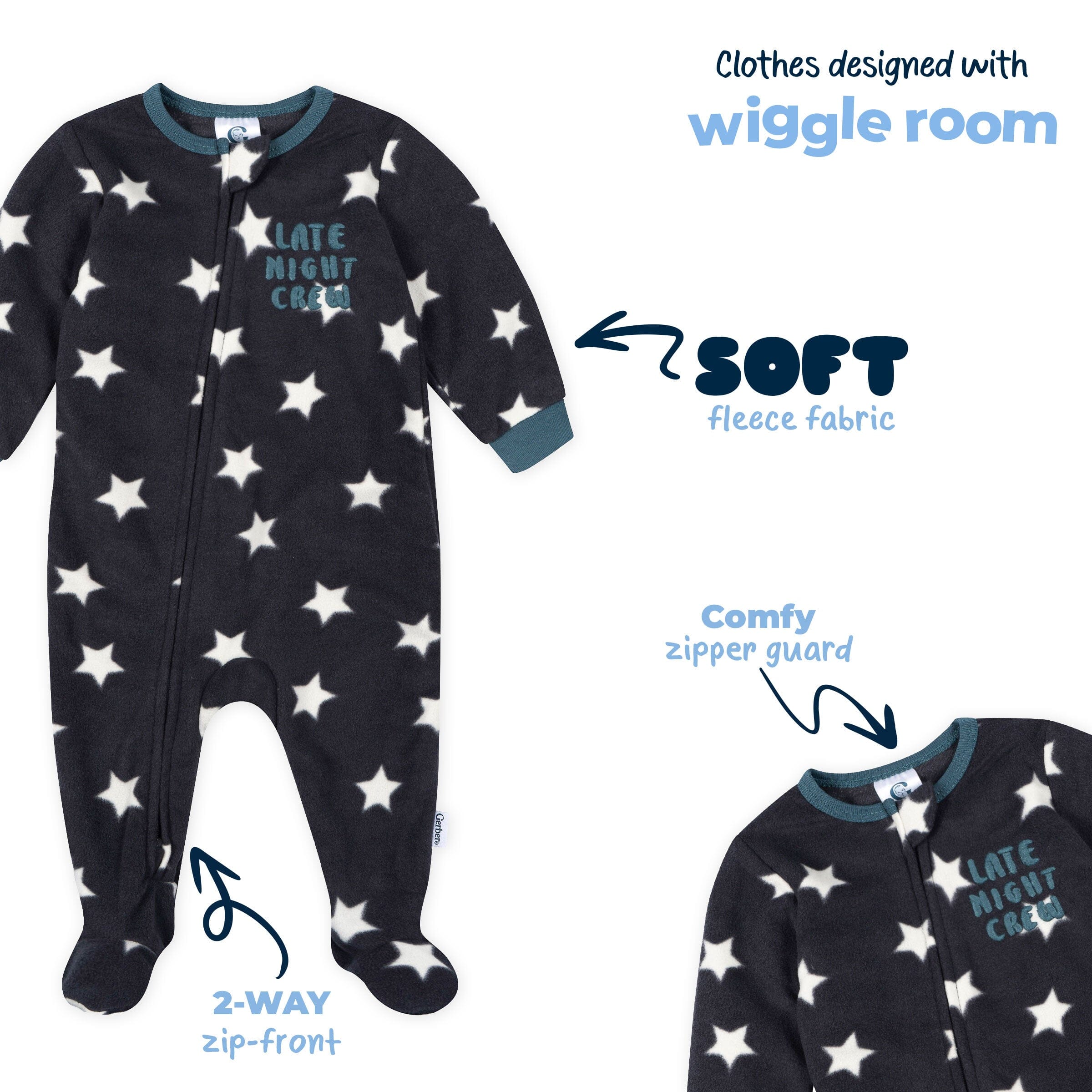 Baby & Toddler Boys Stars Footed Fleece Pajamas - Image 10