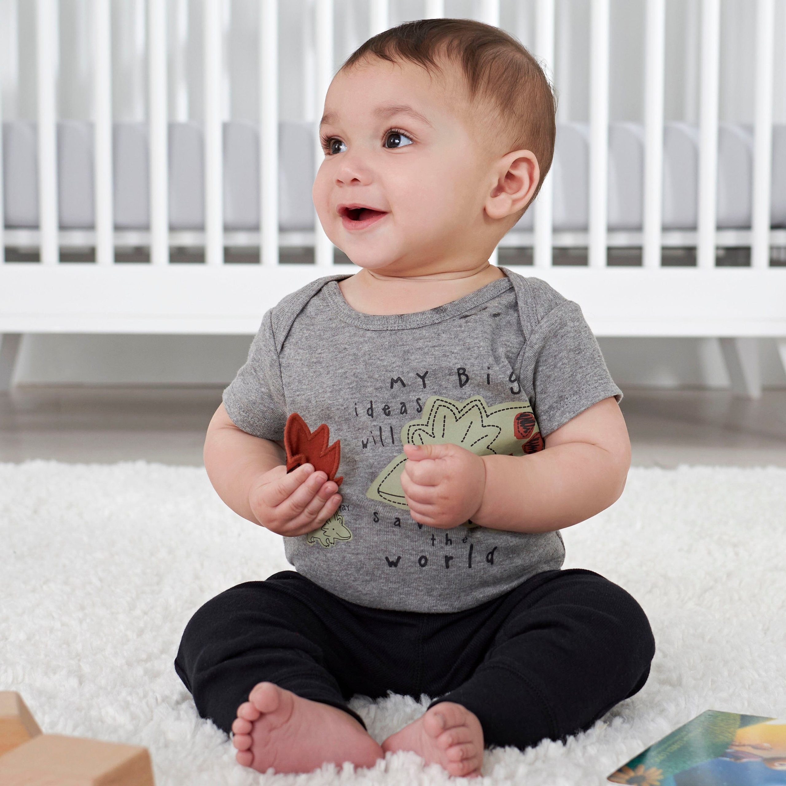 8-Pack Baby Boys Dino Short Sleeve Onesies® Bodysuits - Image 2
