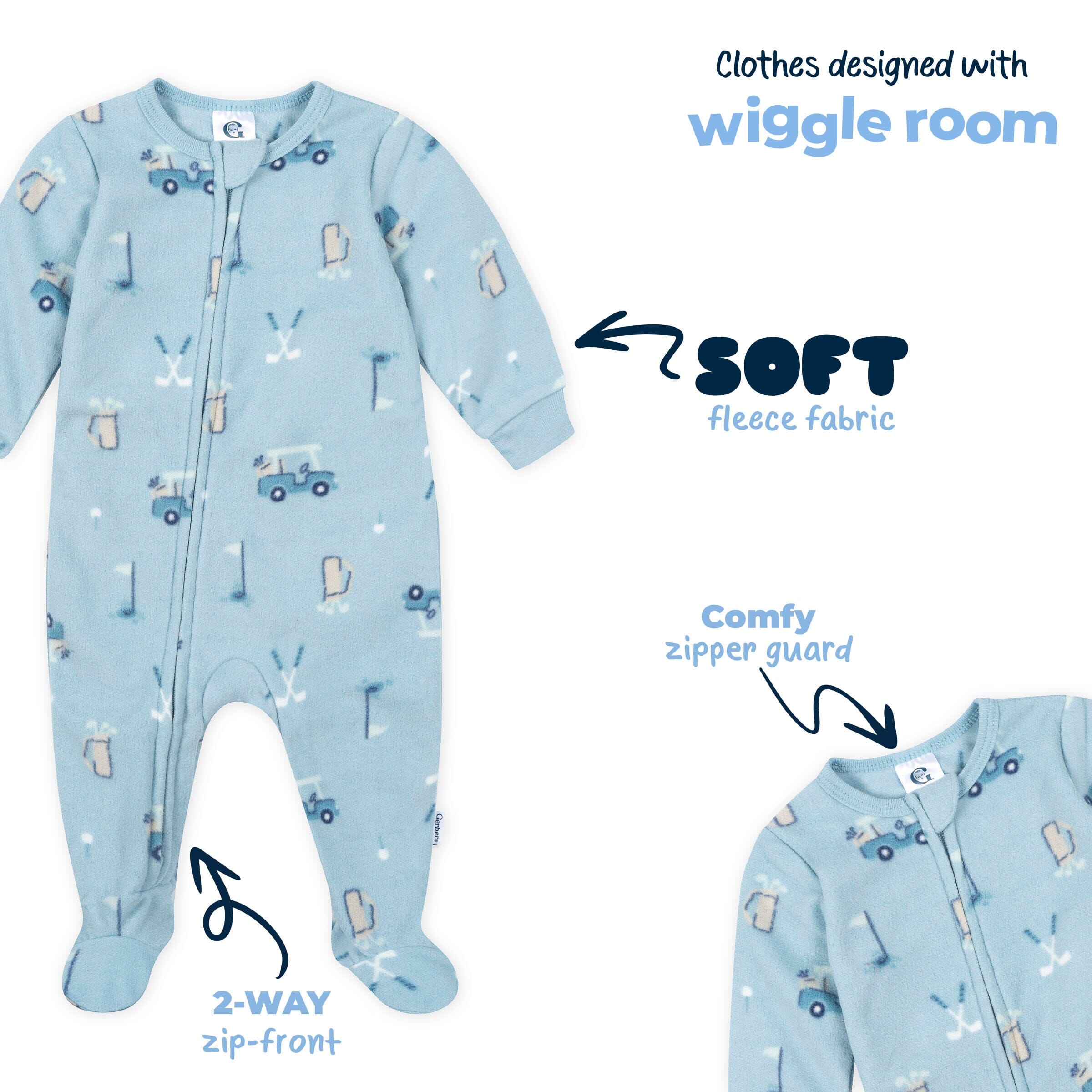 Baby & Toddler Boys Golf Footed Fleece Pajamas - Image 9