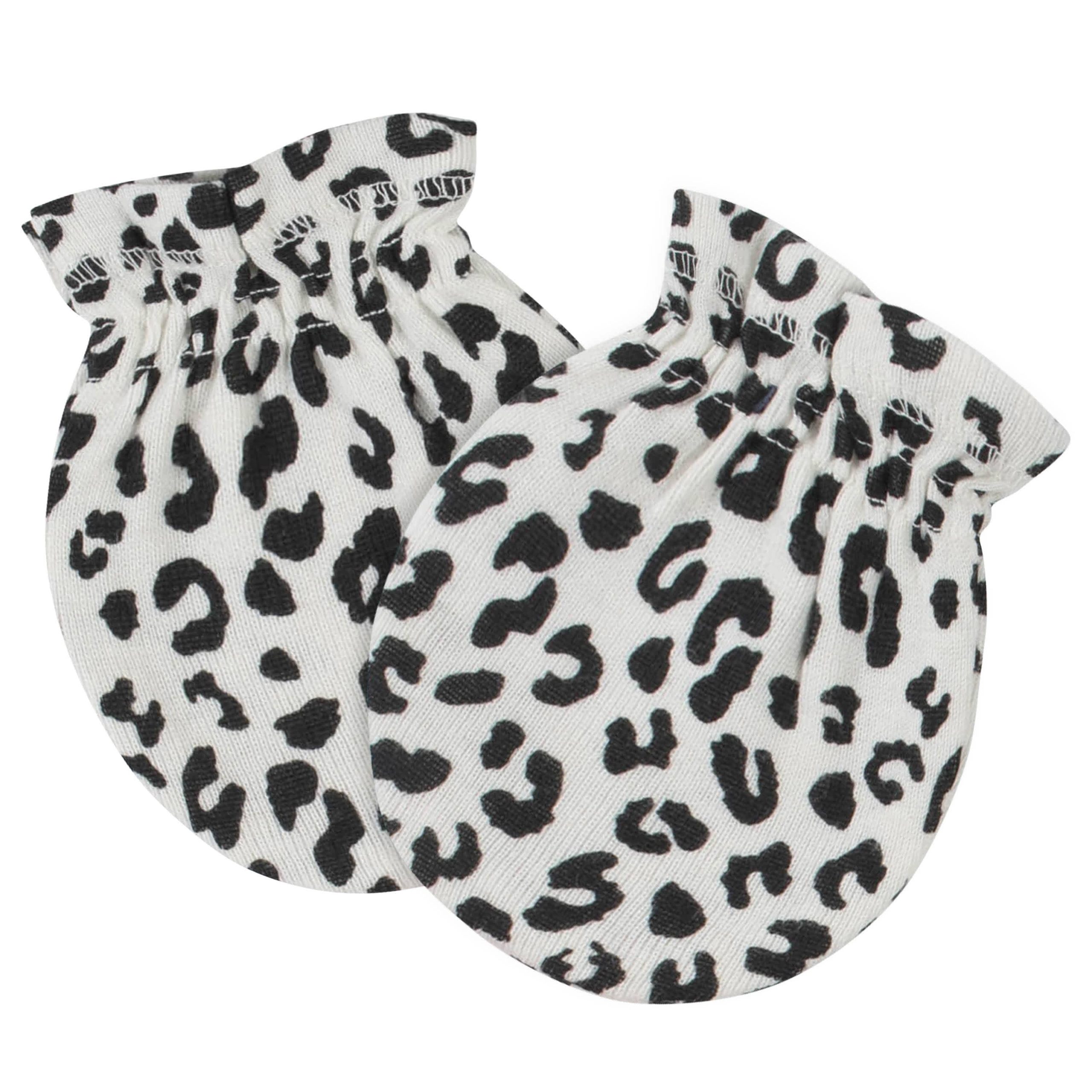 8-Piece Baby Girls Leopard Caps & Mittens Set - Image 6