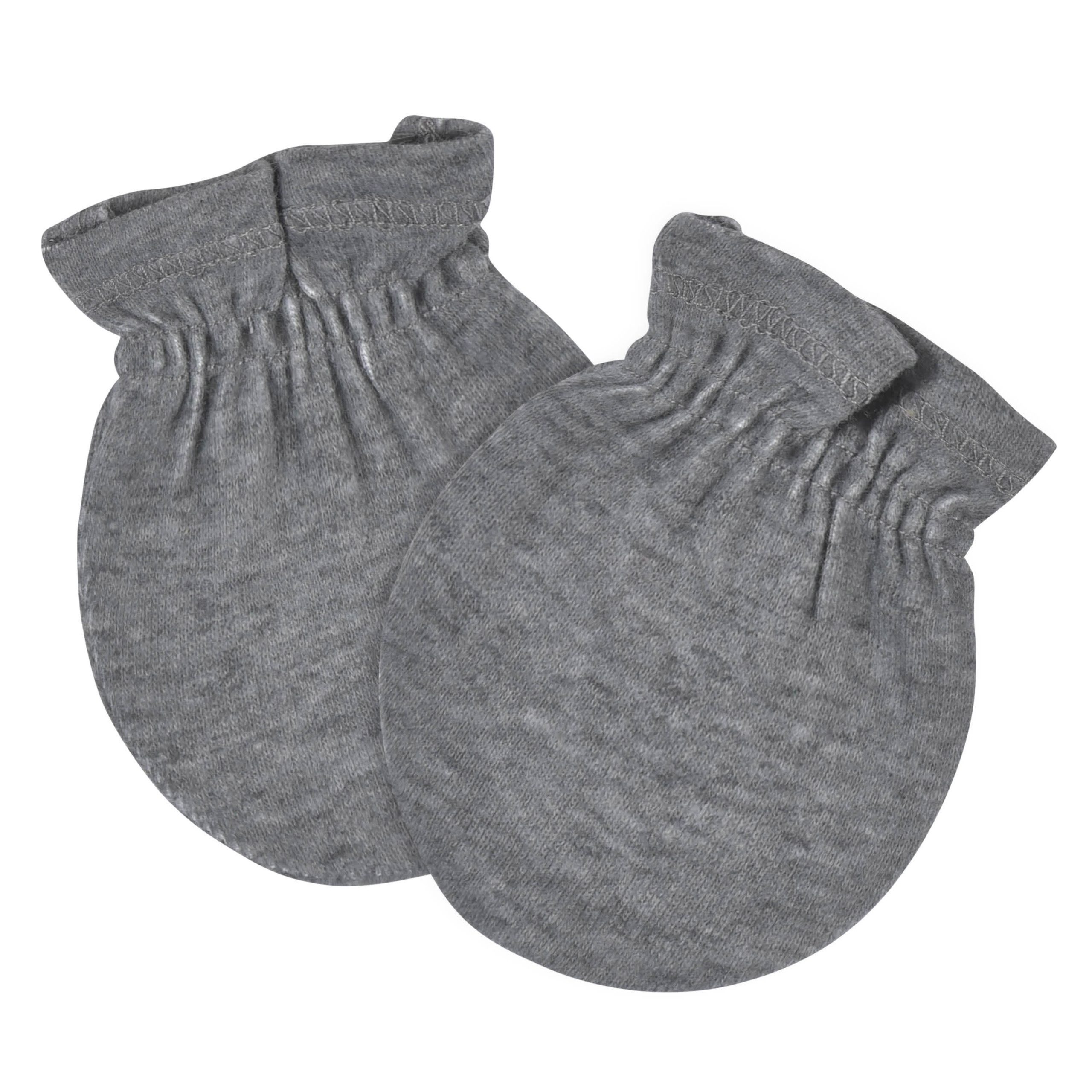 4-Piece Baby Neutral Comfy Stretch Taco Caps & No Scratch Mittens Set - Image 3