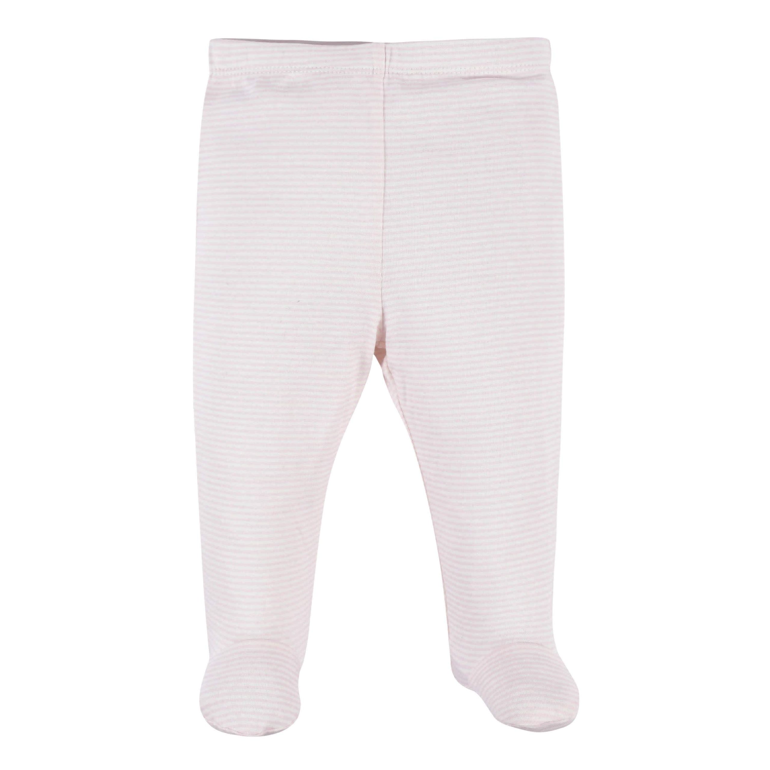 3-Piece Baby Girls Comfy Stretch Floral Leopard Long Sleeve Shirt, Footed Pant, & Cap Set - Image 7