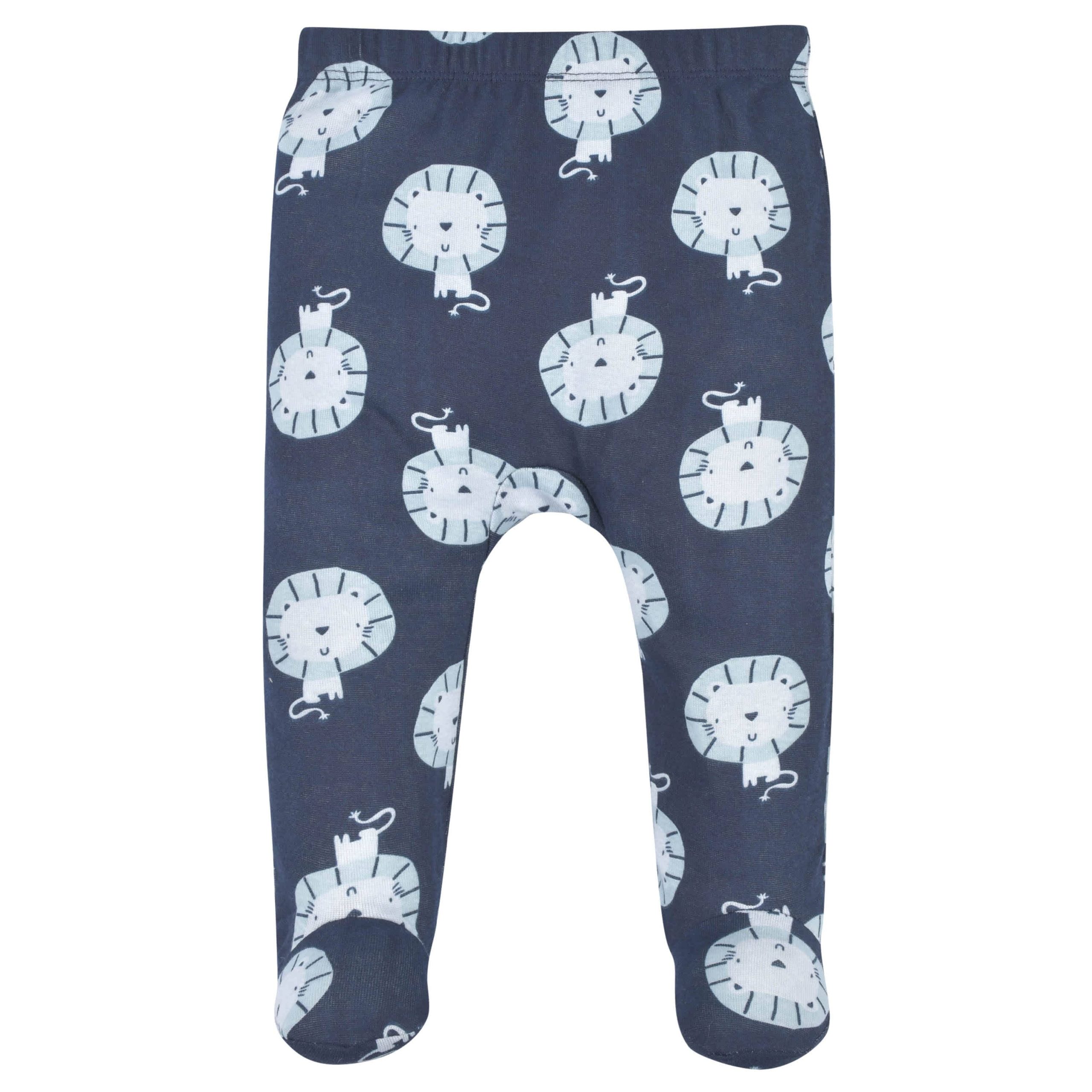 3-Piece Baby Boys Comfy Stretch Lion Long Sleeve Shirt, Footed Pant, & Cap Set - Image 6