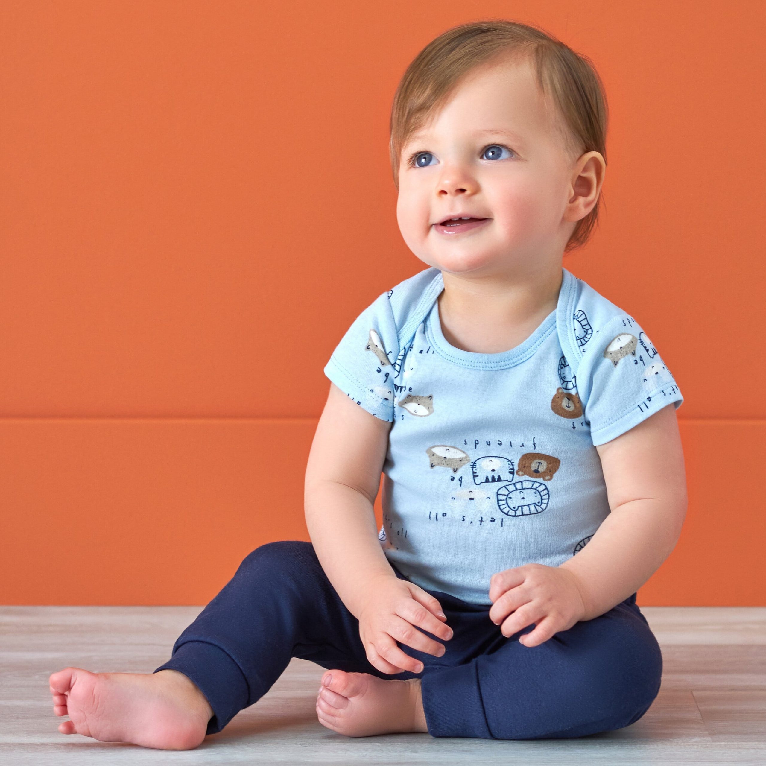 2-Pack Baby Boys Comfy Stretch Navy & Blue Pants - Image 3