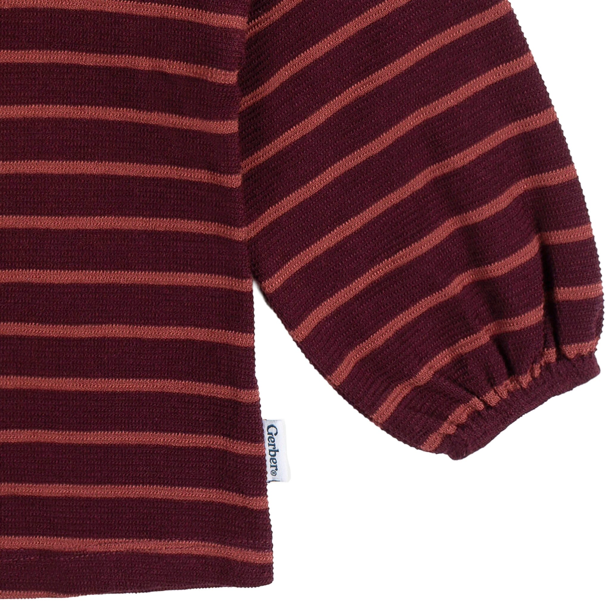 2-Piece Toddler Girls Fig Stripe Long Sleeve Top & Wide Leg Pant Set - Image 8