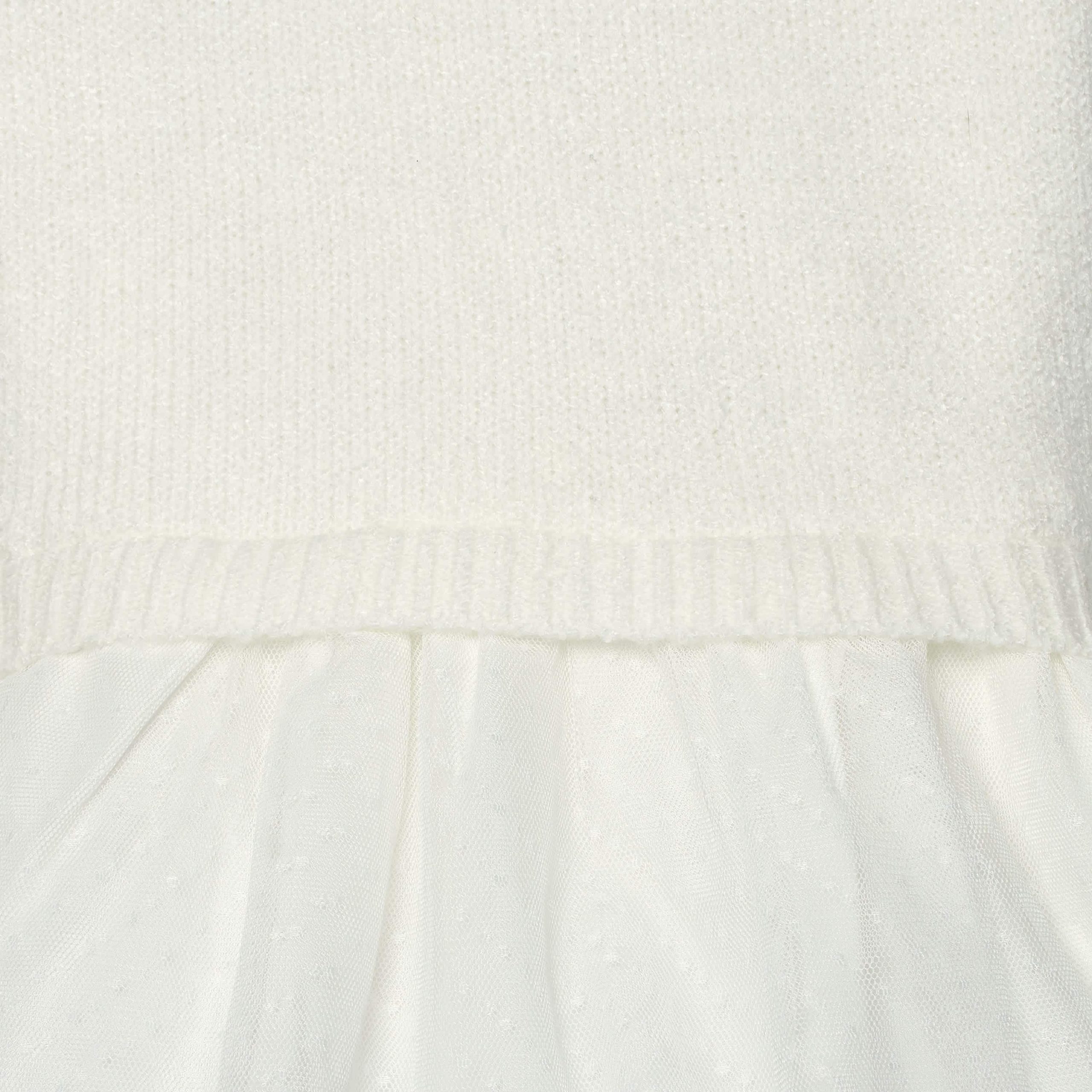 Infant & Toddler Girls White Sweater Dress With Tulle Skirt - Image 6