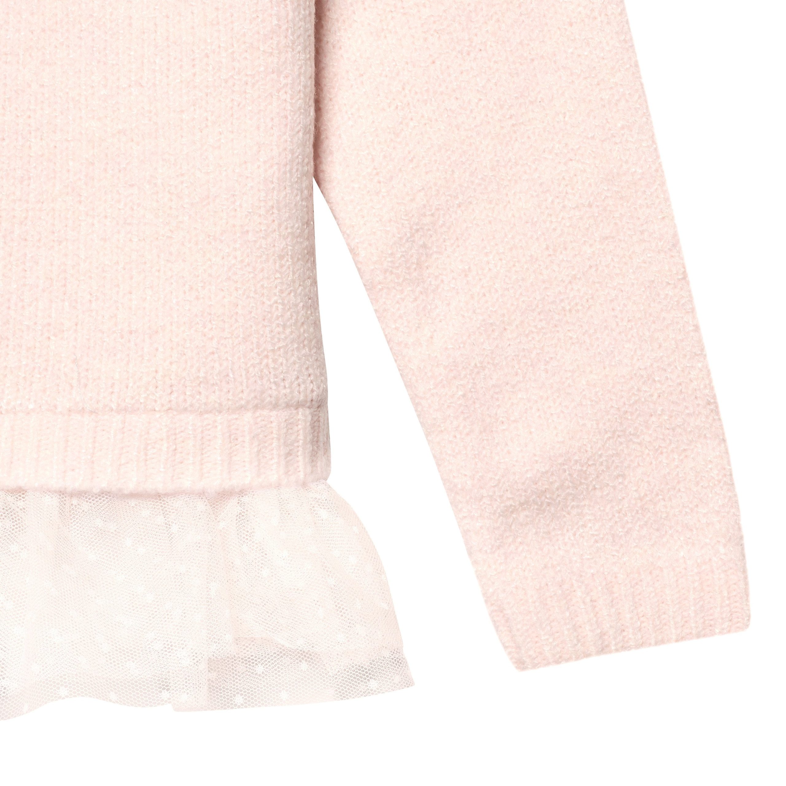 Infant & Toddler Girls Light Pink Sweater With Tulle Trim - Image 6