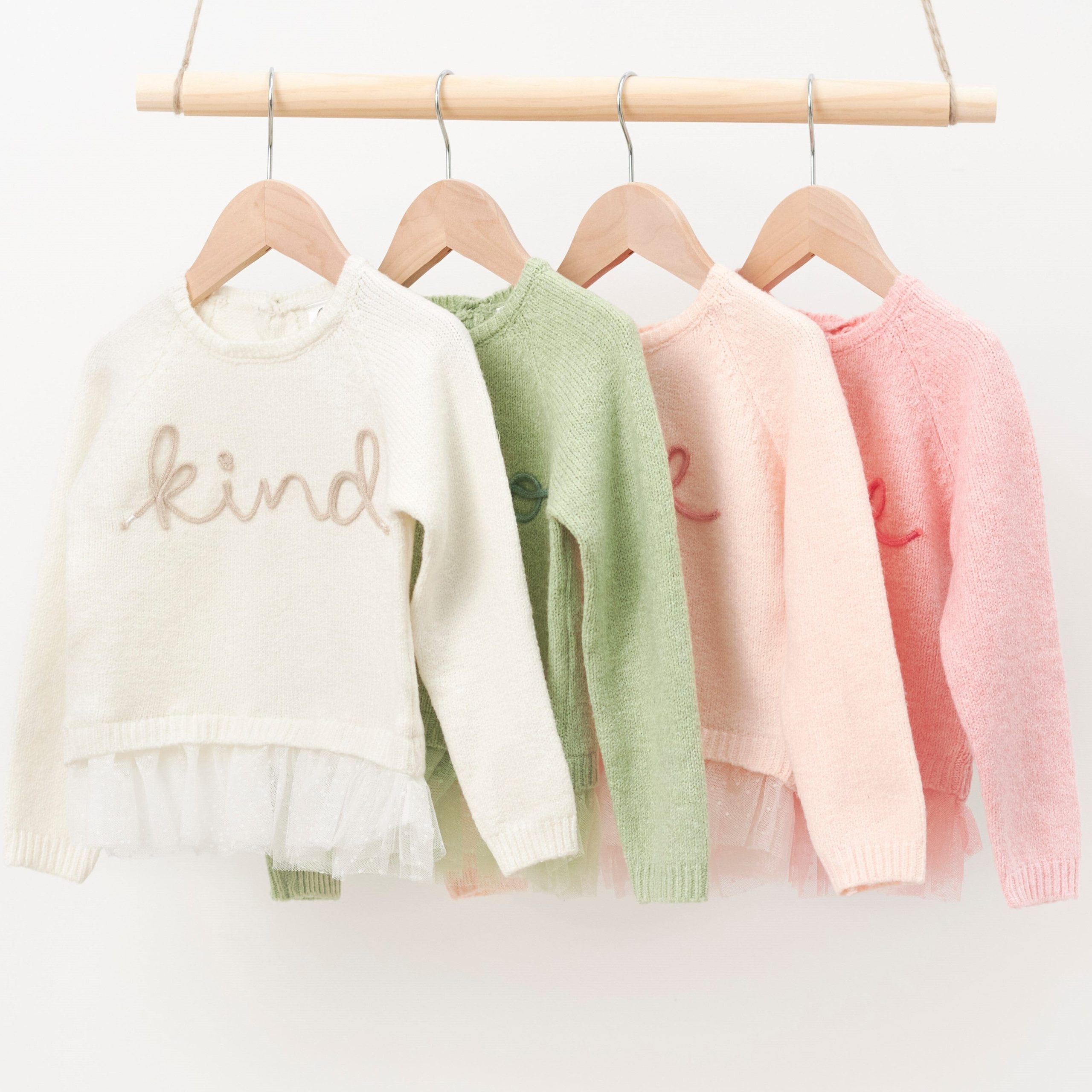 Infant & Toddler Girls Light Pink Sweater With Tulle Trim - Image 8