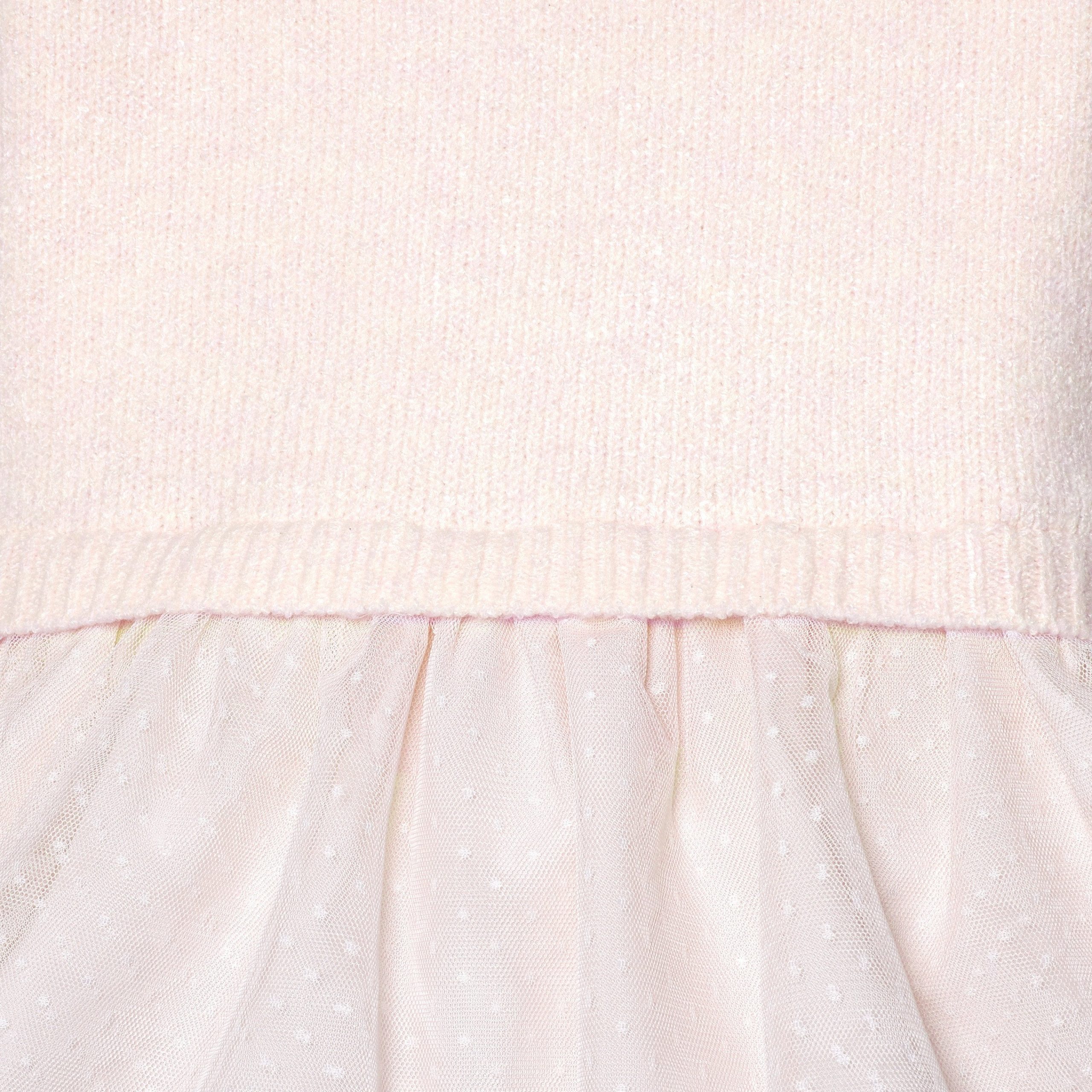 Infant Girls Light Pink Sweater Dress With Tulle Skirt, 24M - Image 5