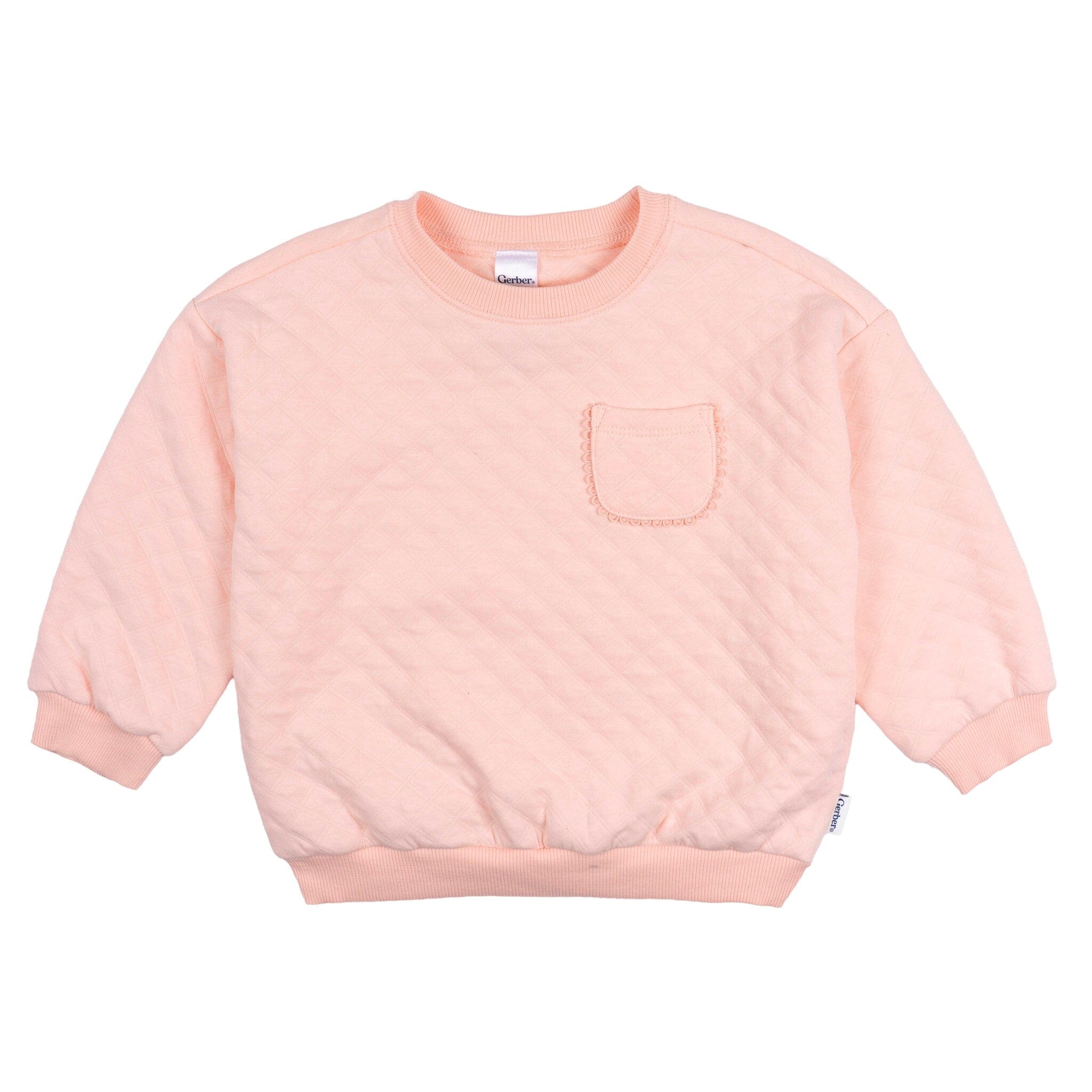 2-Piece Toddler Girls Pink Quilted Top & Flare Legging Set - Image 5