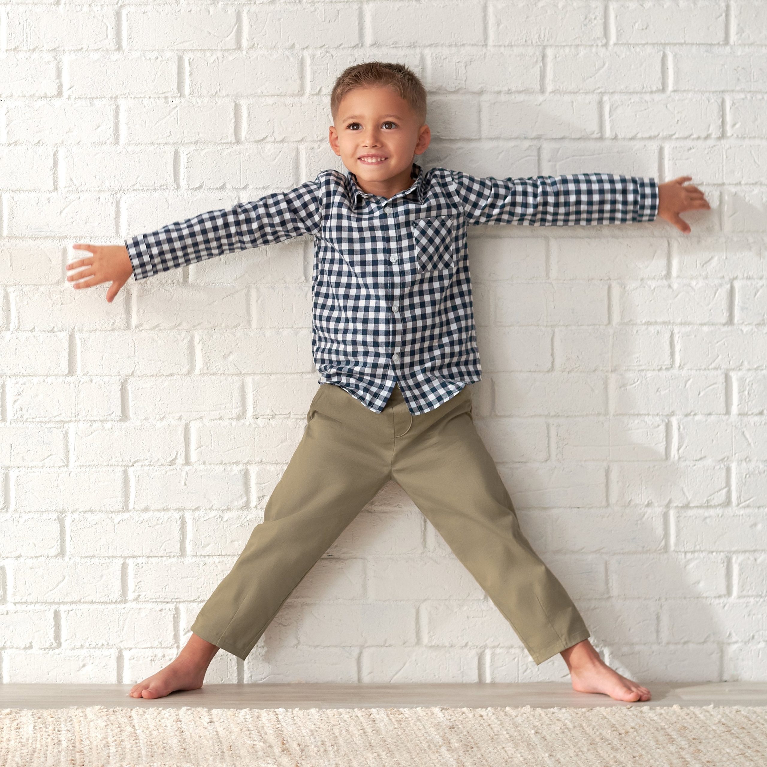 Infant & Toddler Boys Blue Plaid Woven Plaid Shirt - Image 3