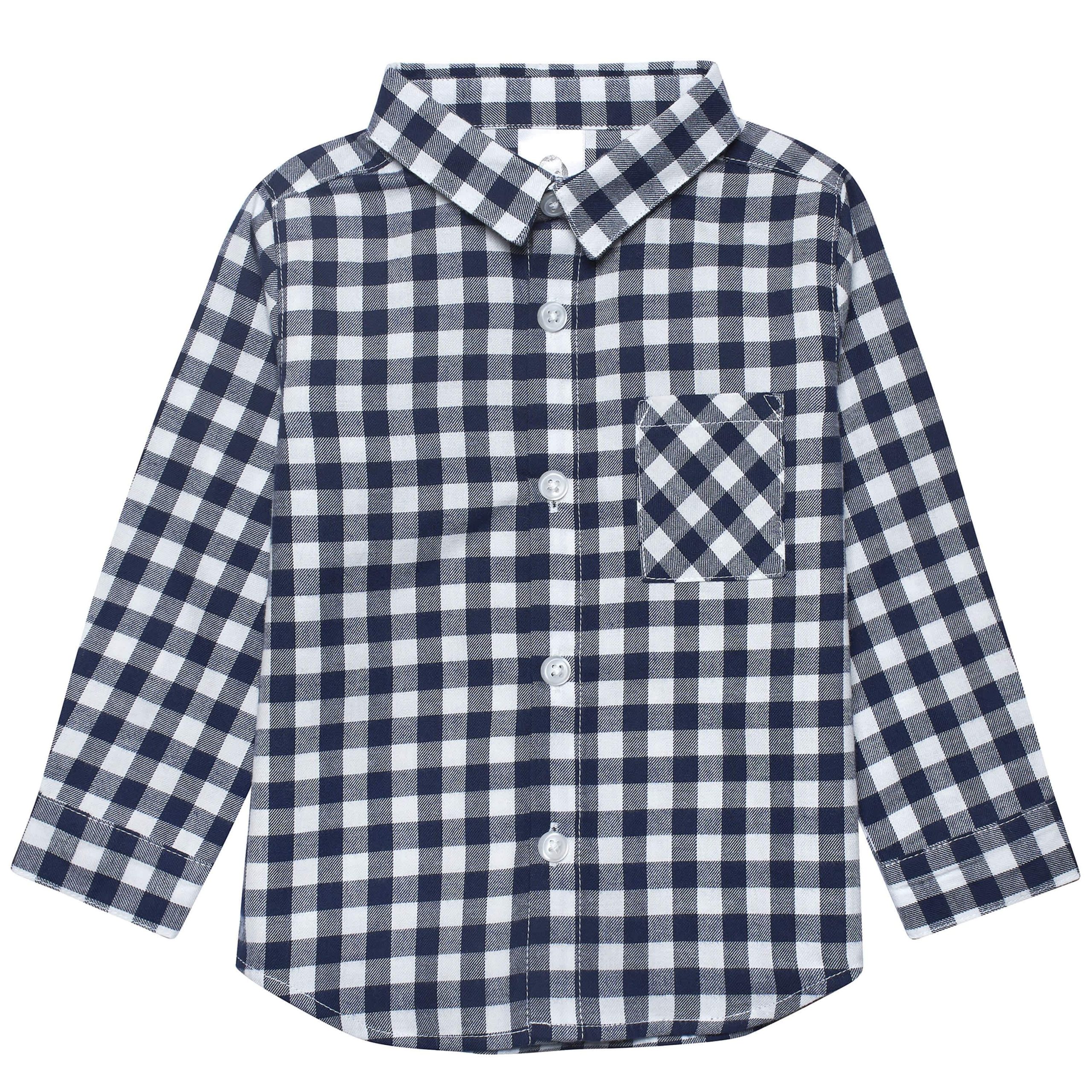 Infant & Toddler Boys Blue Plaid Woven Plaid Shirt - Image 4