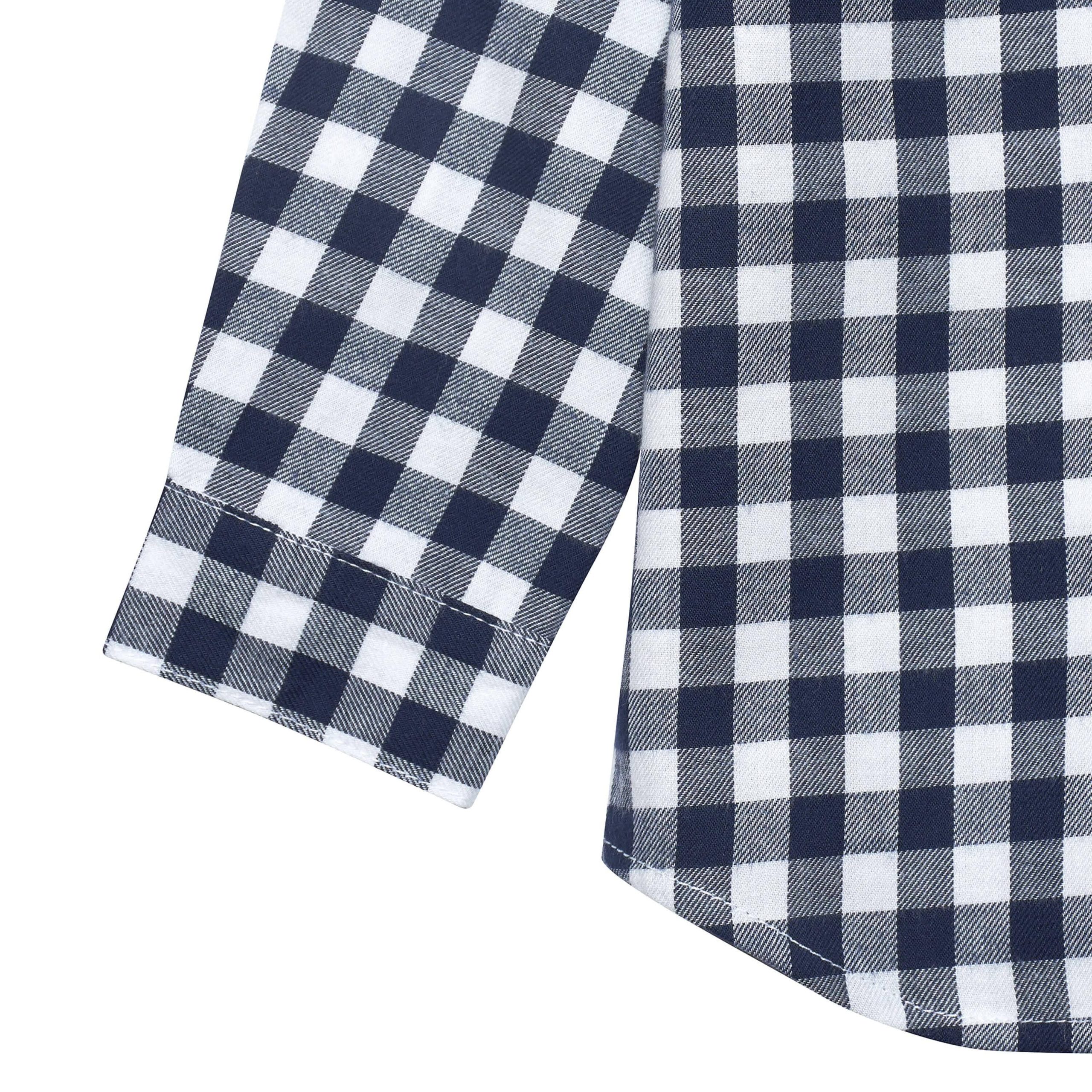 Infant & Toddler Boys Blue Plaid Woven Plaid Shirt - Image 6