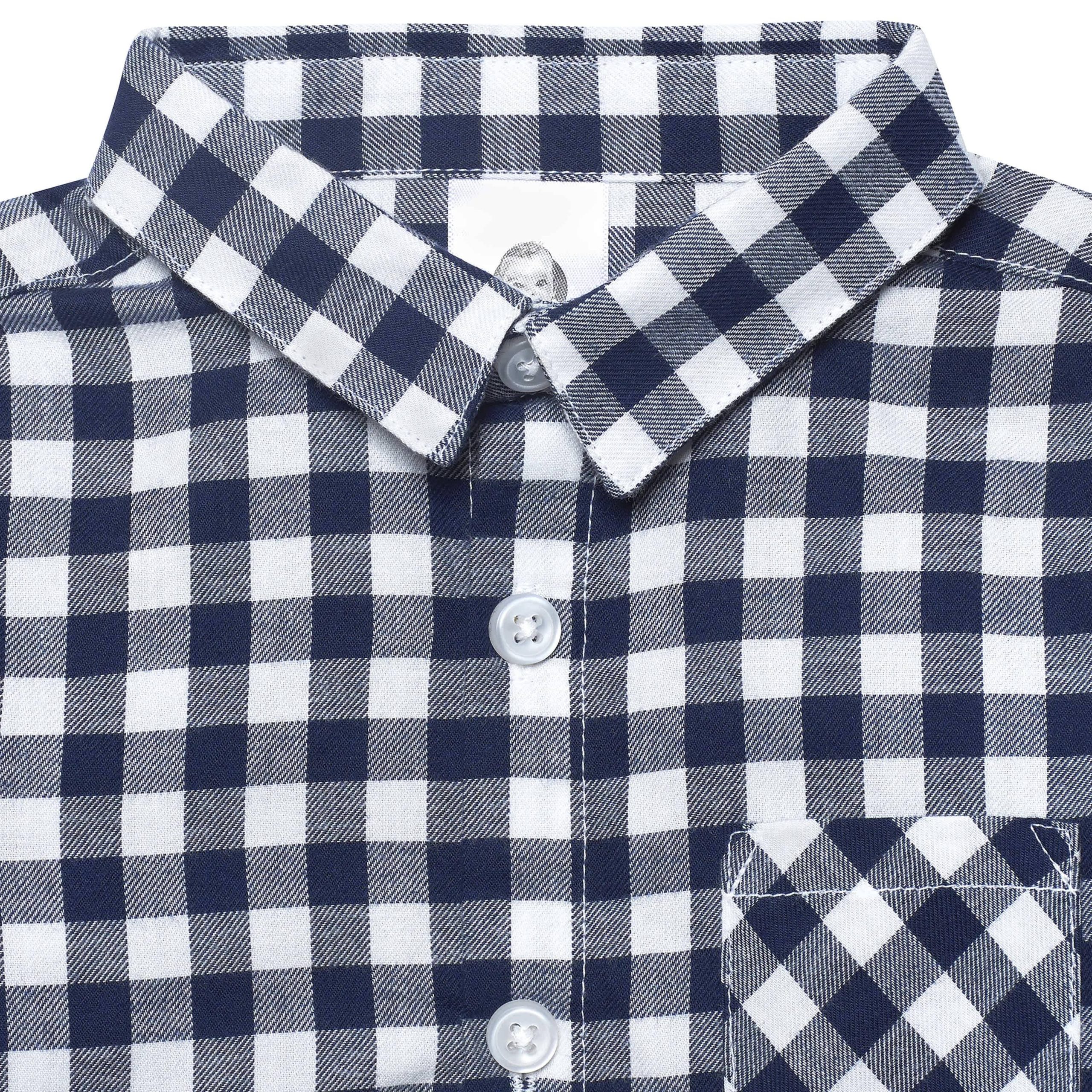 Infant & Toddler Boys Blue Plaid Woven Plaid Shirt - Image 7