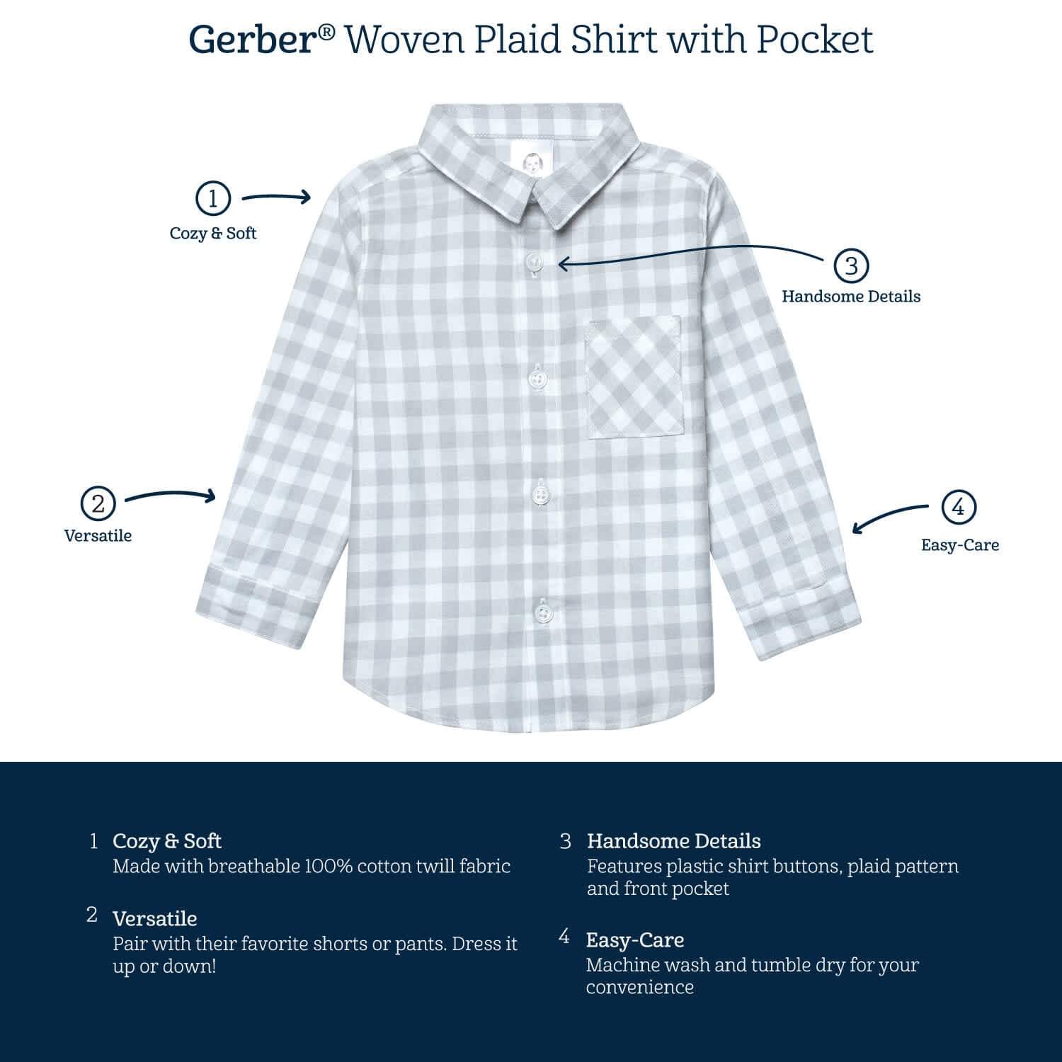 Infant & Toddler Boys Blue Plaid Woven Plaid Shirt - Image 9