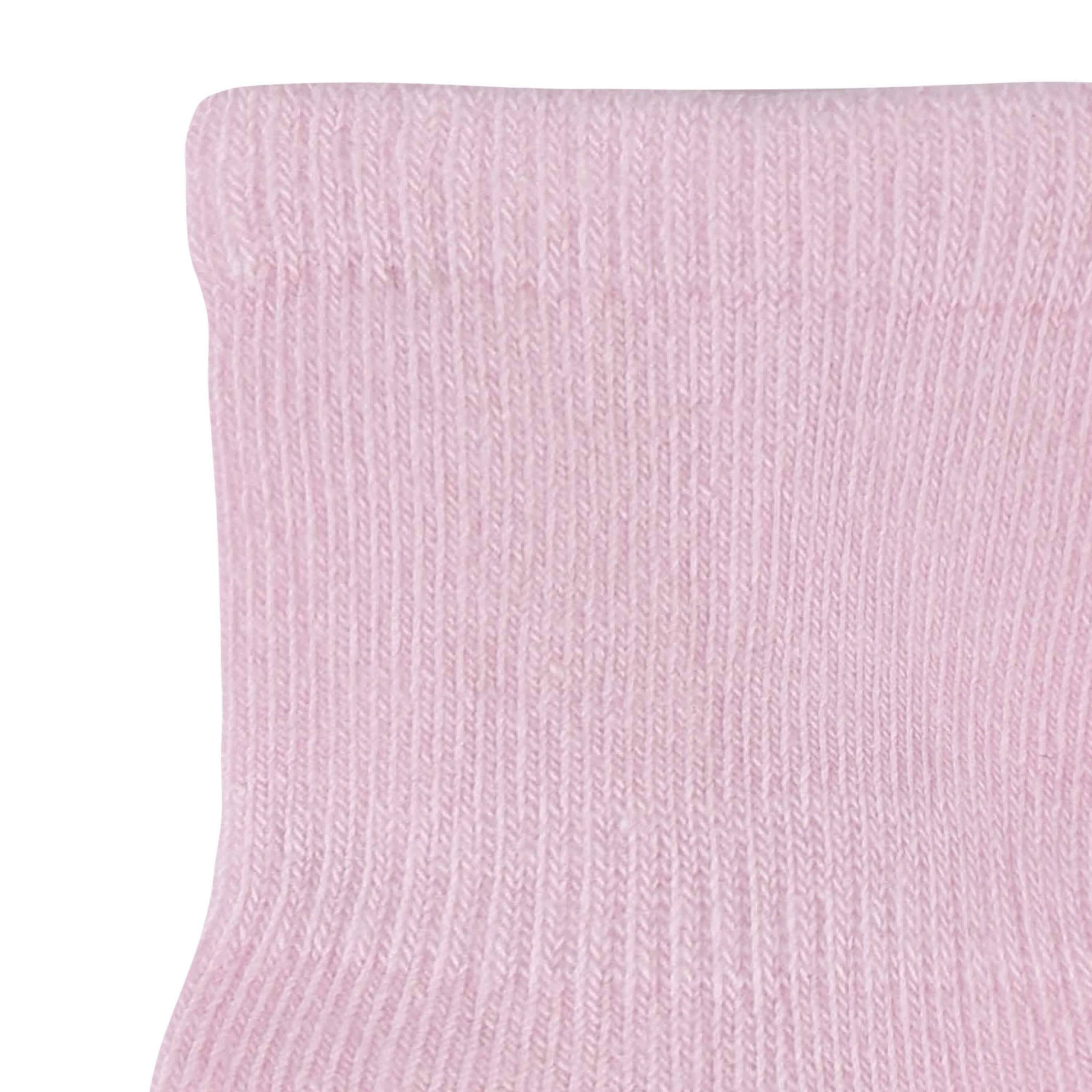 8-Pack Baby & Toddler Light Pink Wiggle Proof® Jersey Crew Socks - Image 3
