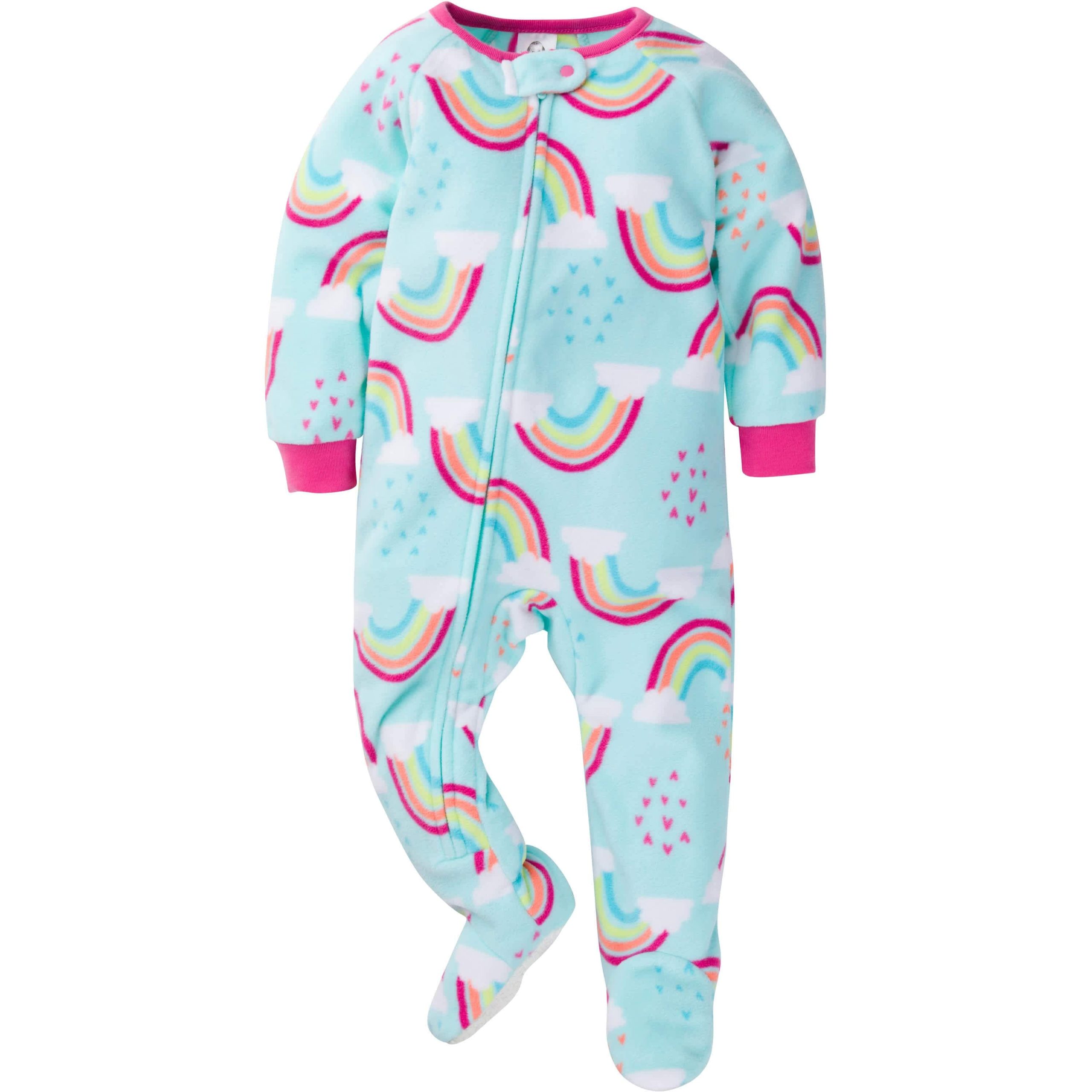 2-Pack Baby & Toddler Girls Rainbow Fleece Pajamas - Image 4