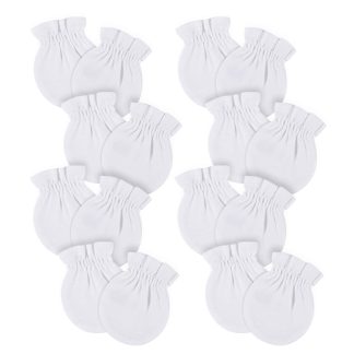 8-Pack Baby Neutral White No Scratch Mittens