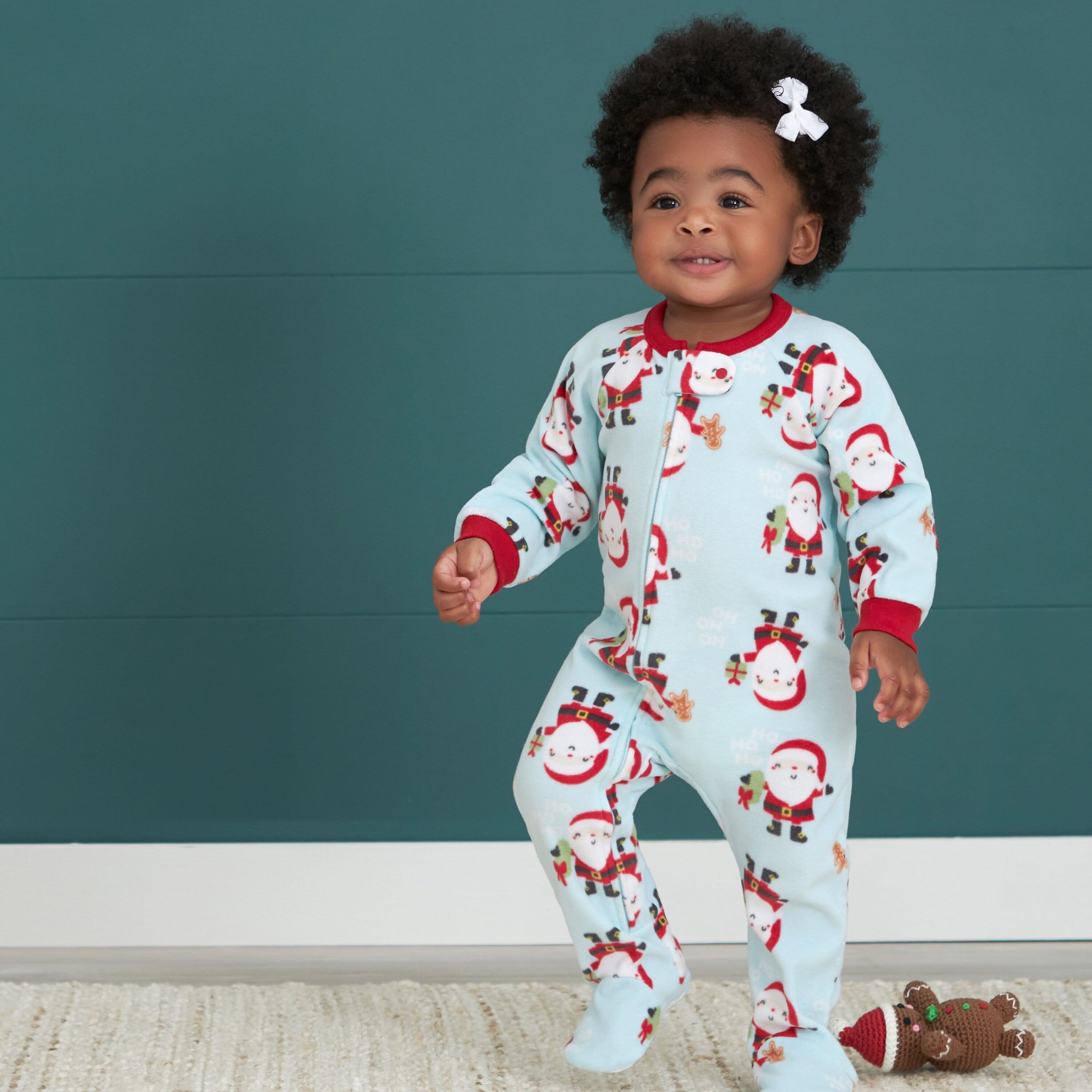 2-Pack Baby & Toddler Neutral Santa Fleece Pajamas - Image 2