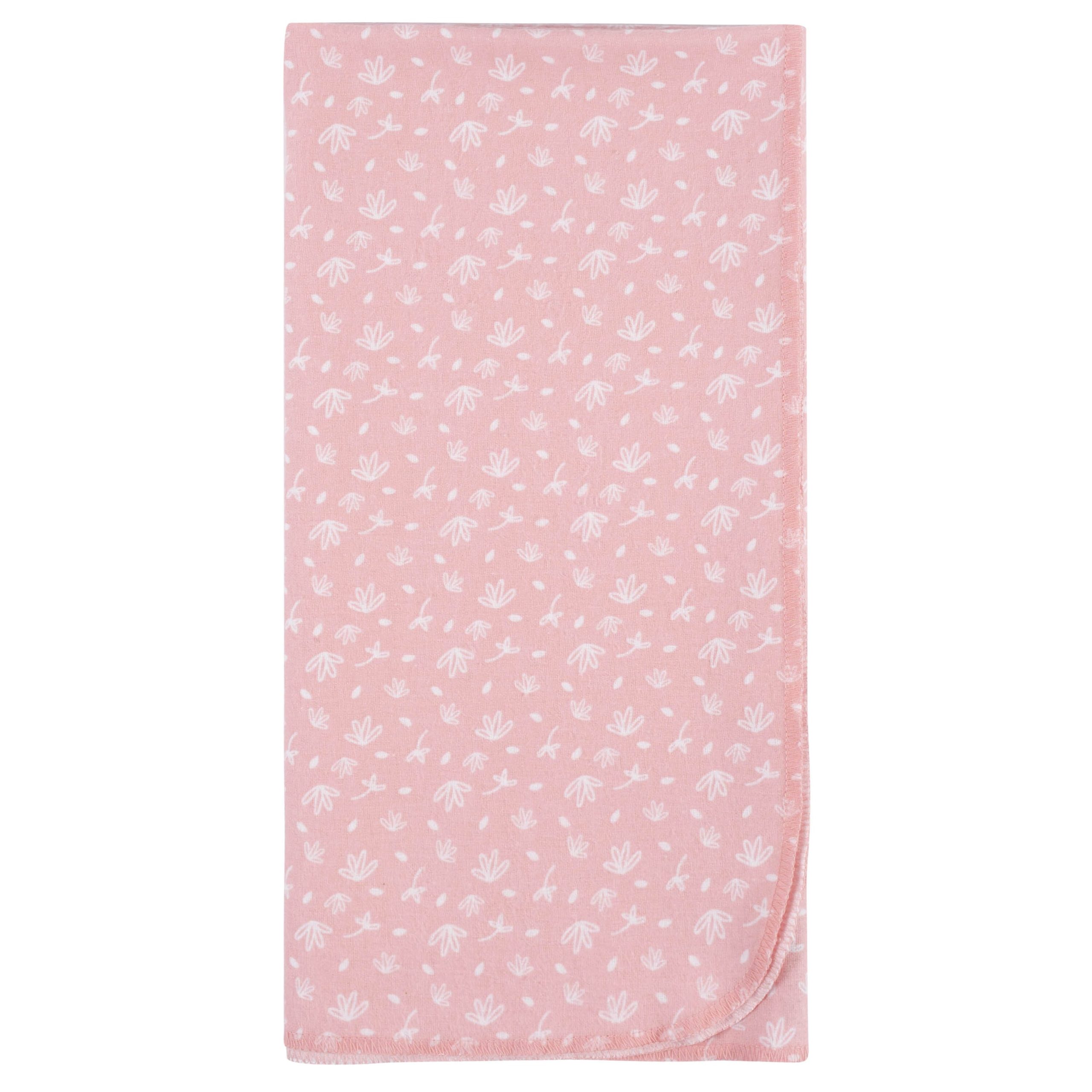 5-Pack Baby Girls Pink Safari Flannel Receiving Blankets - Image 3