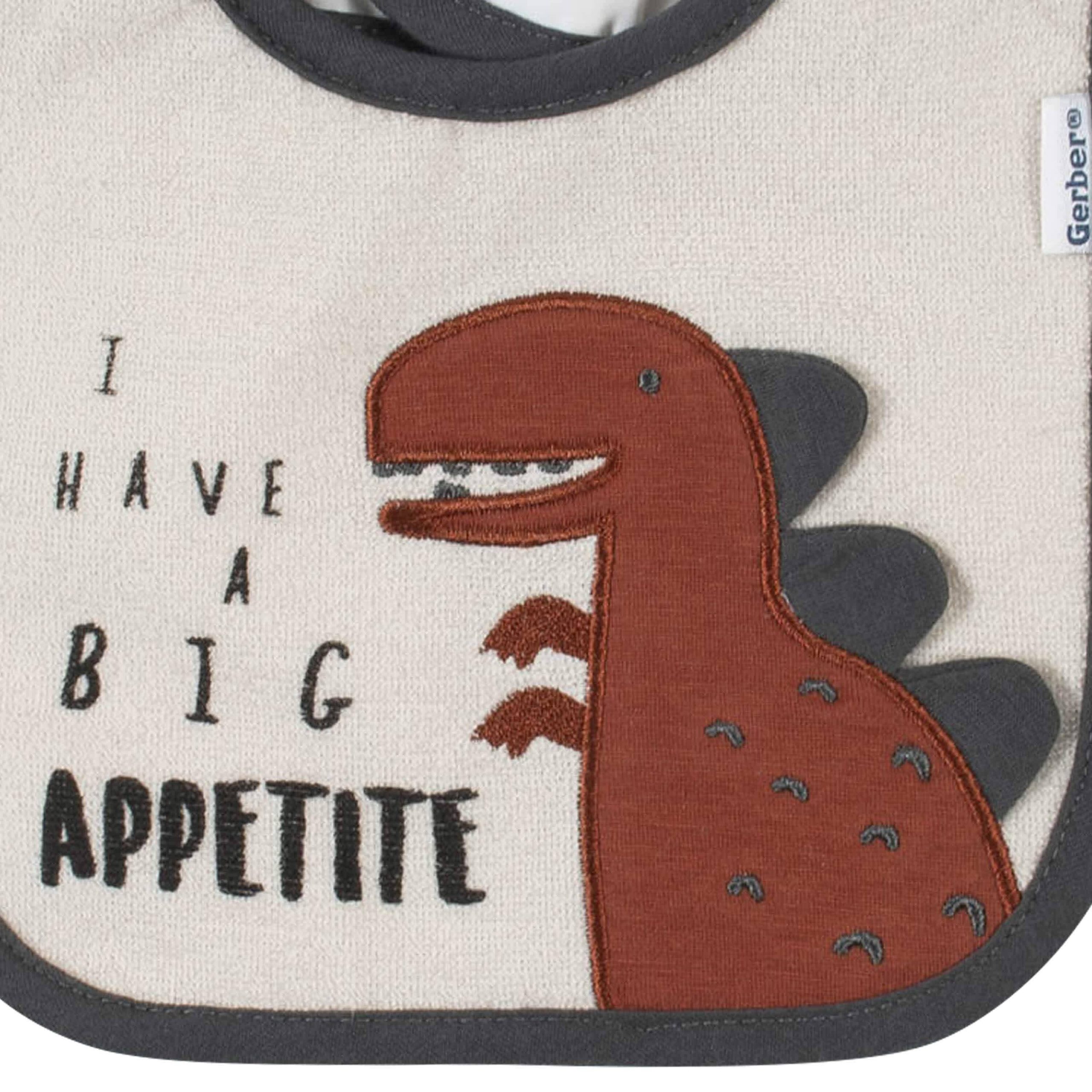 21-Piece Baby Boys Dino Terry Bib, Burpcloth, Mittens, Cap and Bootie Sock Set - Image 3