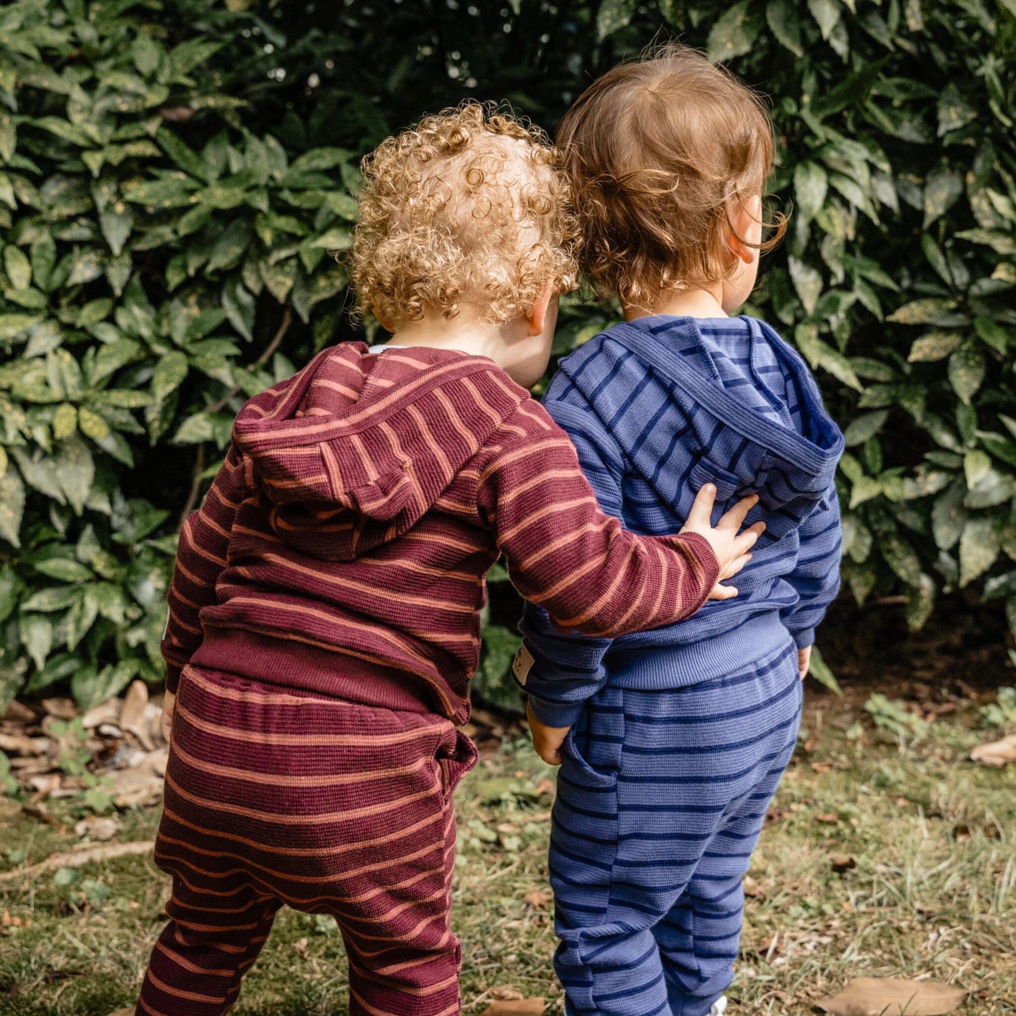 2-Piece Baby Girls Fig Stripe Hooded Jacket & Jogger Set - Image 4